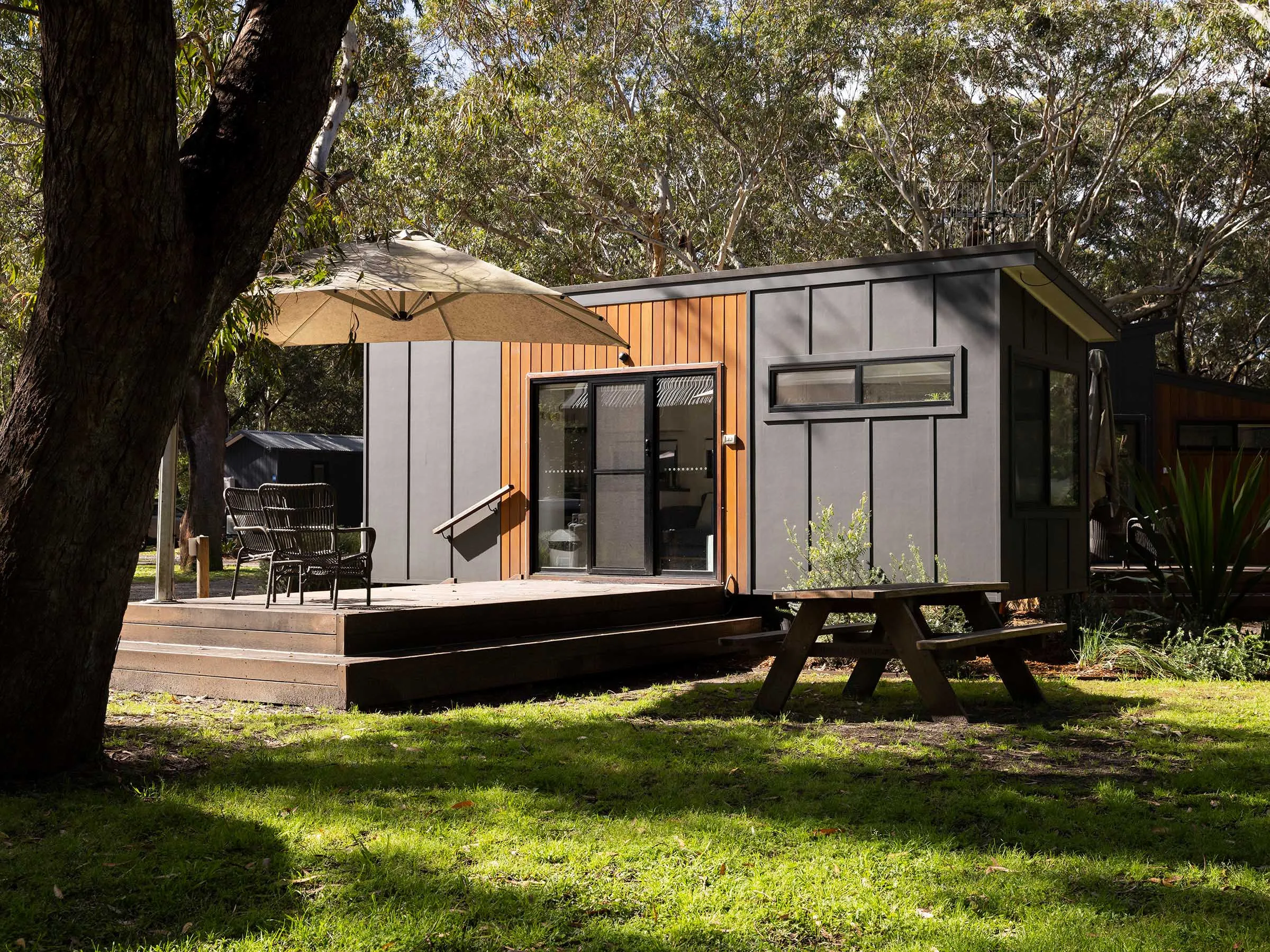 Reflections Holidays Jimmys Beach holiday & caravan park tiny home nestled in bush