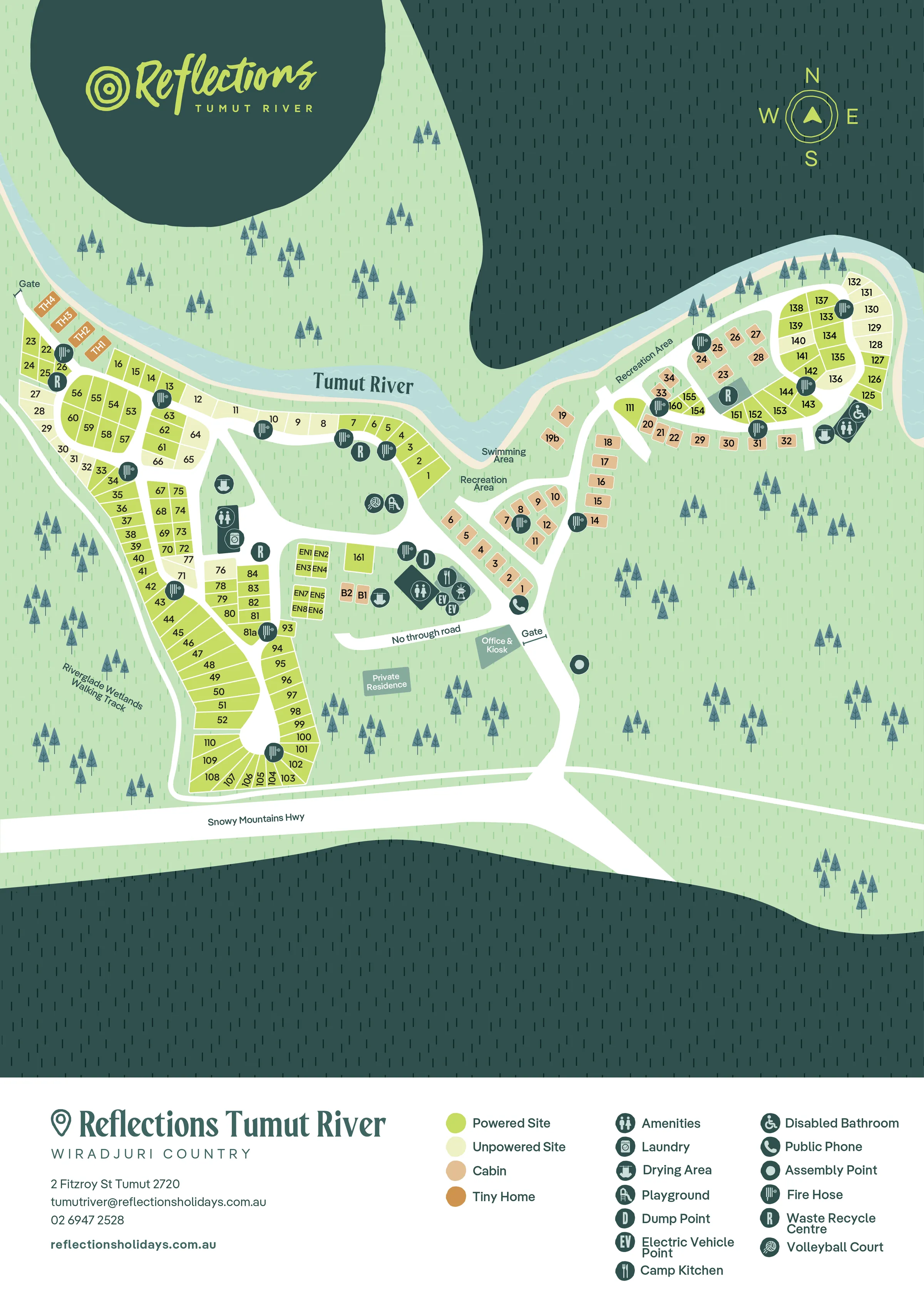 Reflections Tumut River - park map - 07