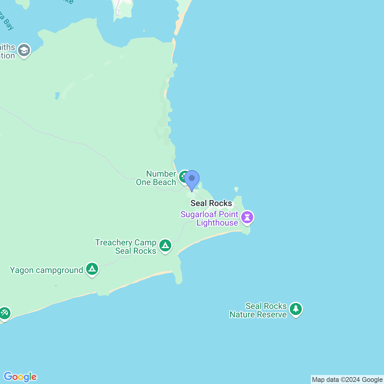 Seal Rocks Google Map Image