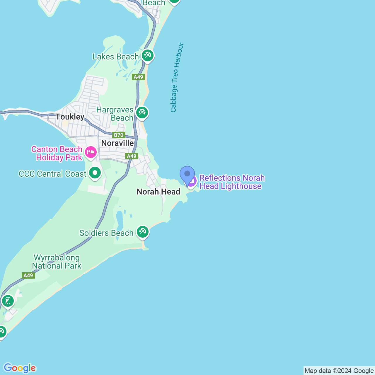 Norah Head Google Map Image