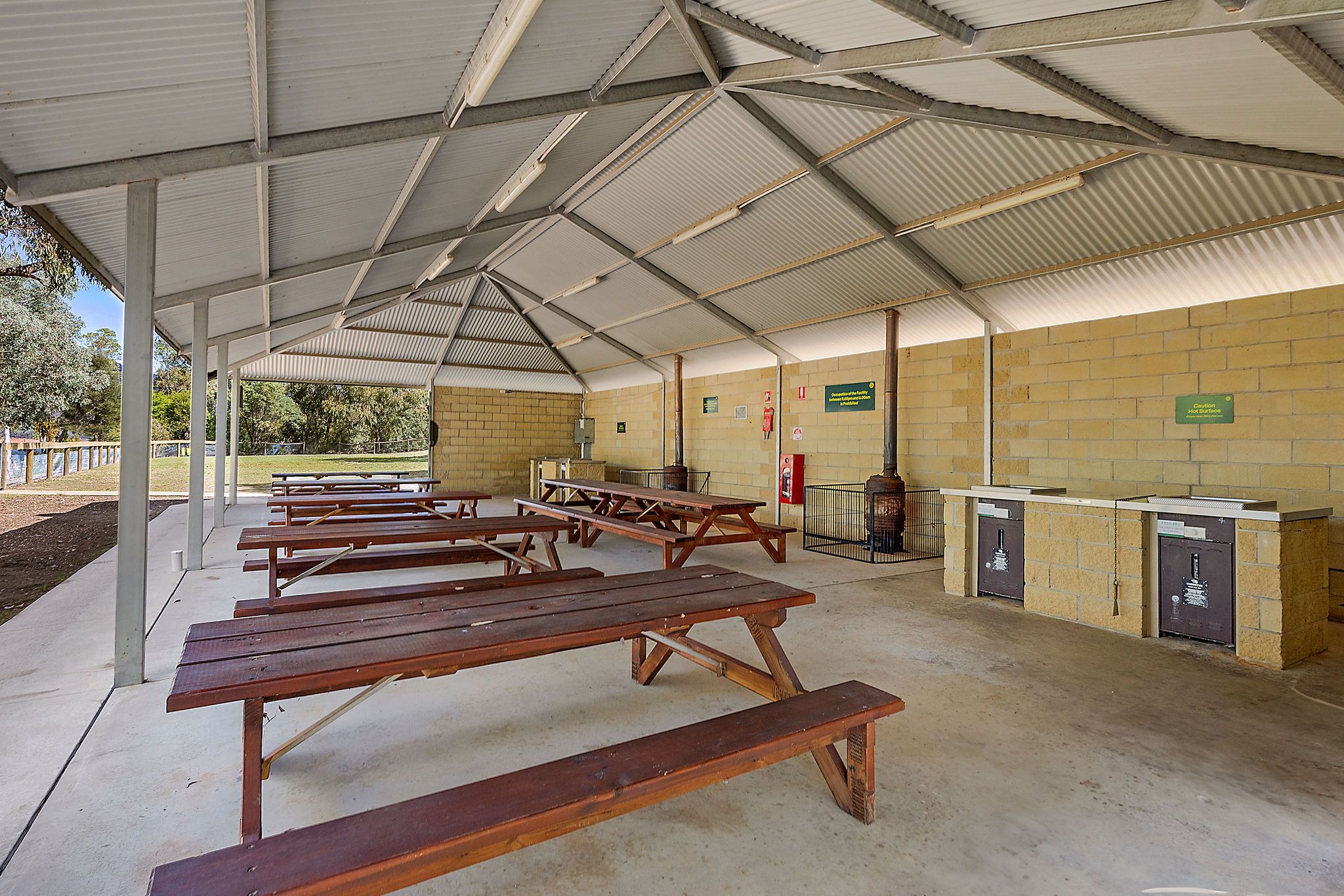 Browns picnic area - bbqs in camp kitchen