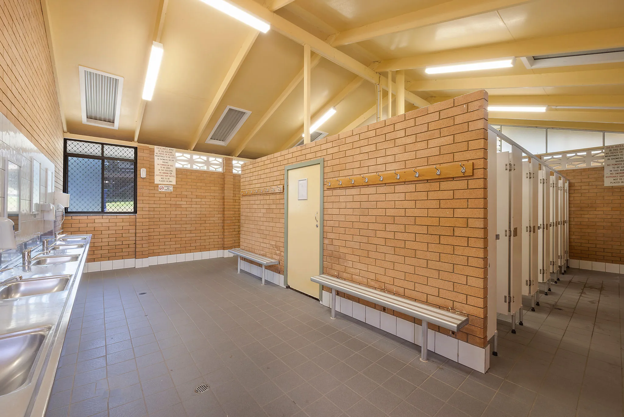 Forster Caravan Park amenity showers and basins 