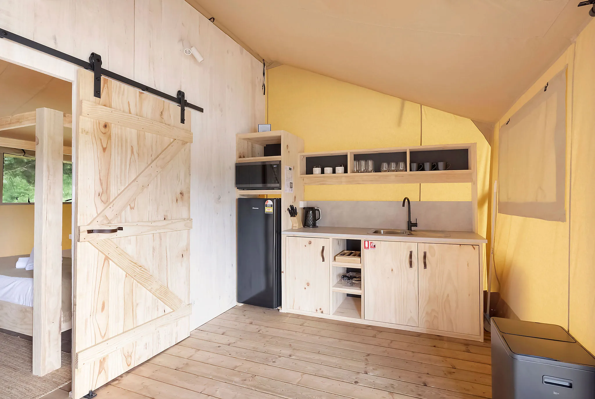 Seal Rocks glamping kitchen