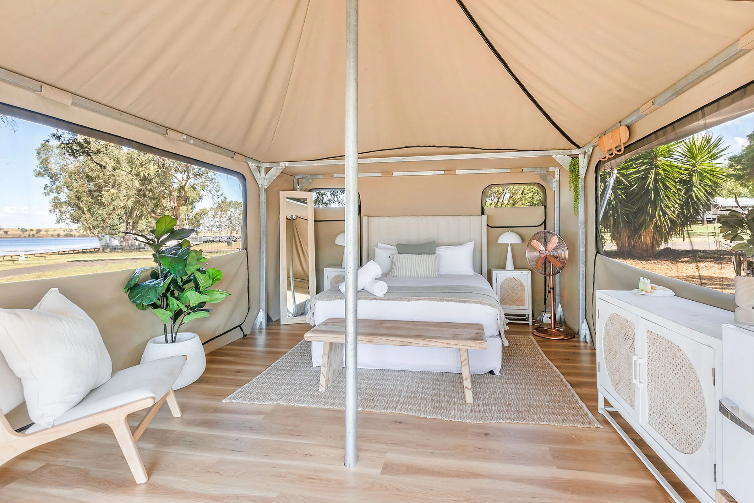 Lake keepit glamping view