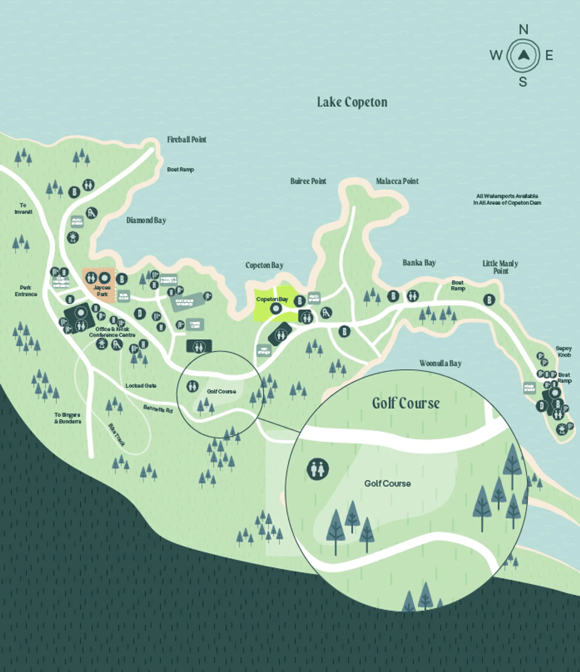Copeton Waters Golf Course - Location Map