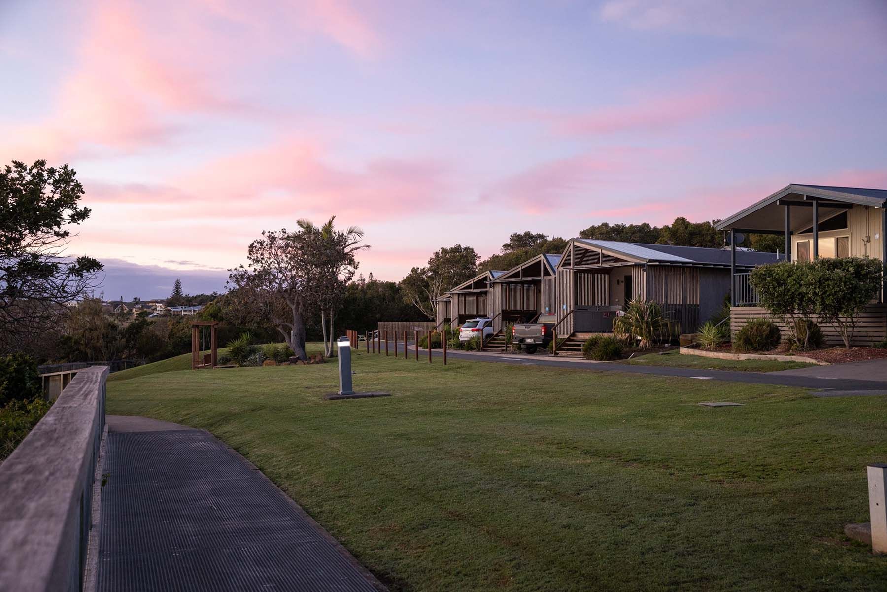 Bonny Hills sunset grassed area