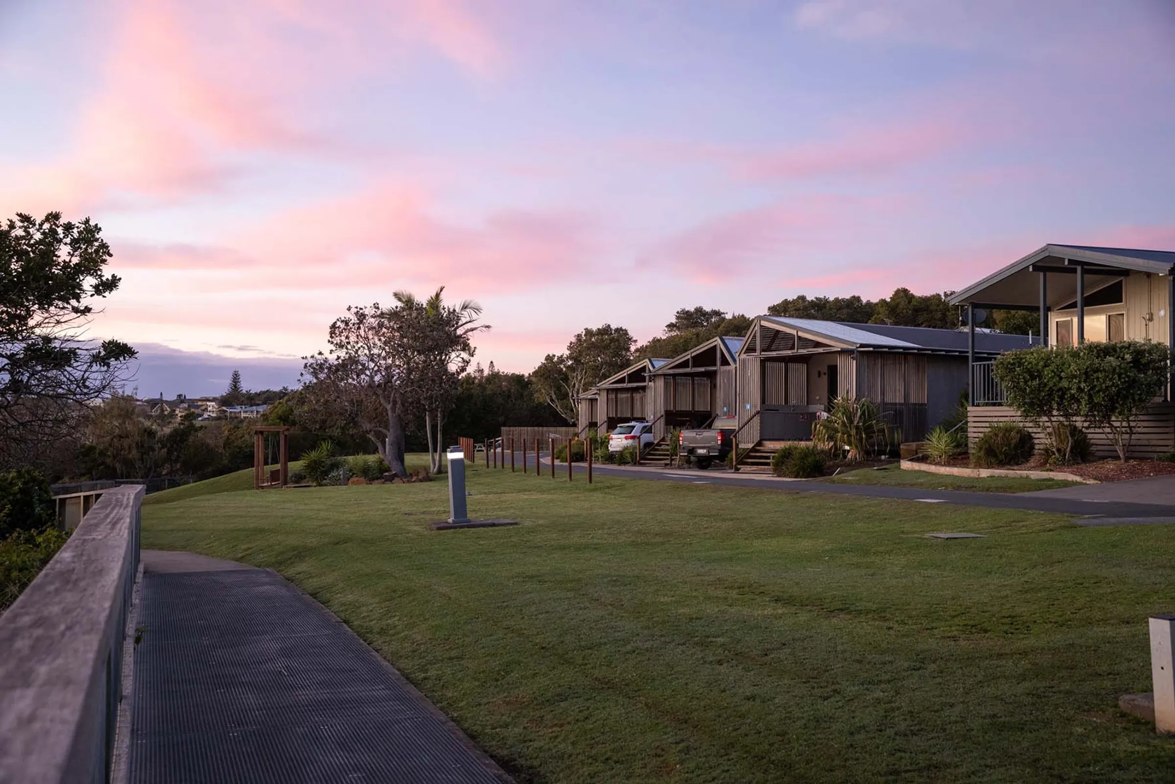 Bonny Hills sunset grassed area