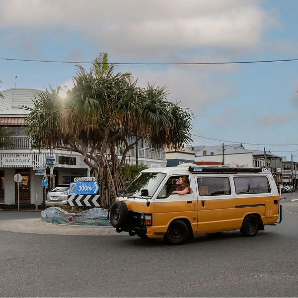 Car driving through Byron Bay