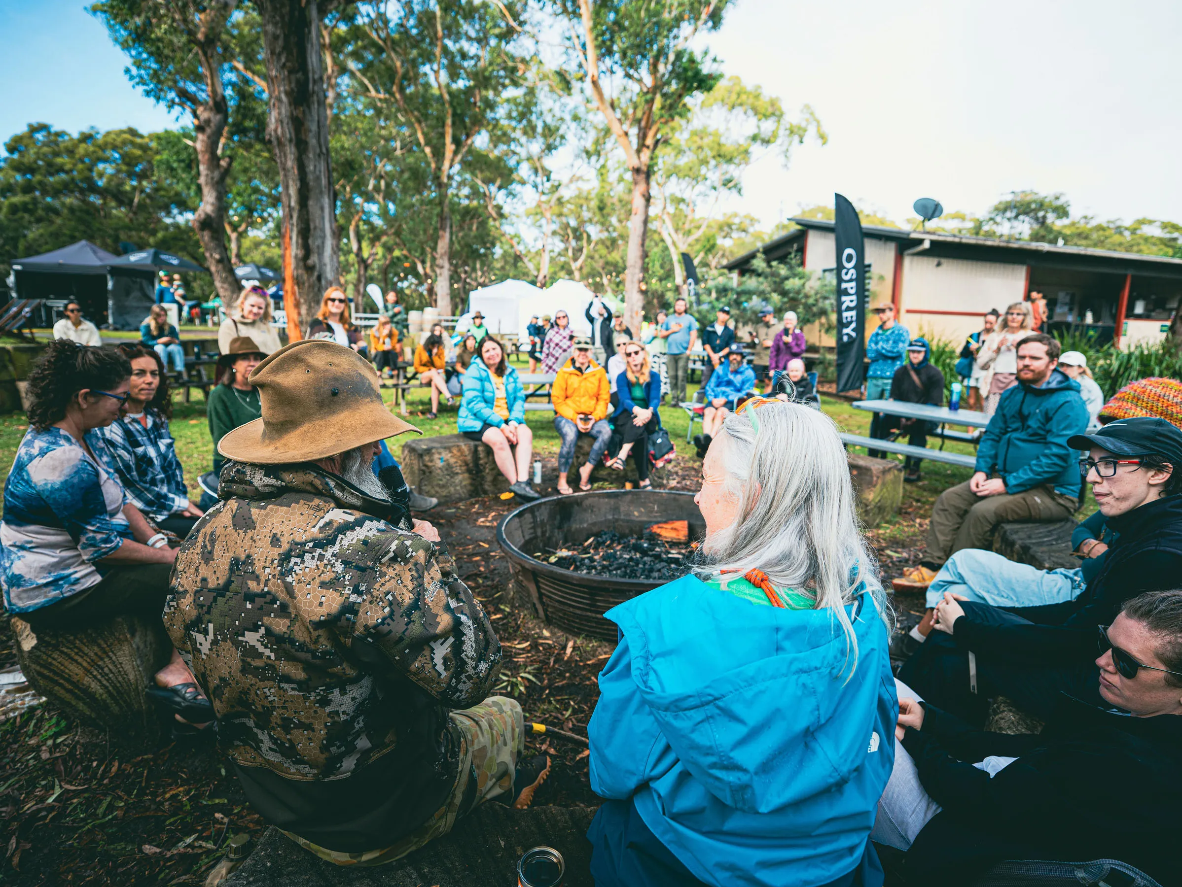 Explorerfest - people around the firepit