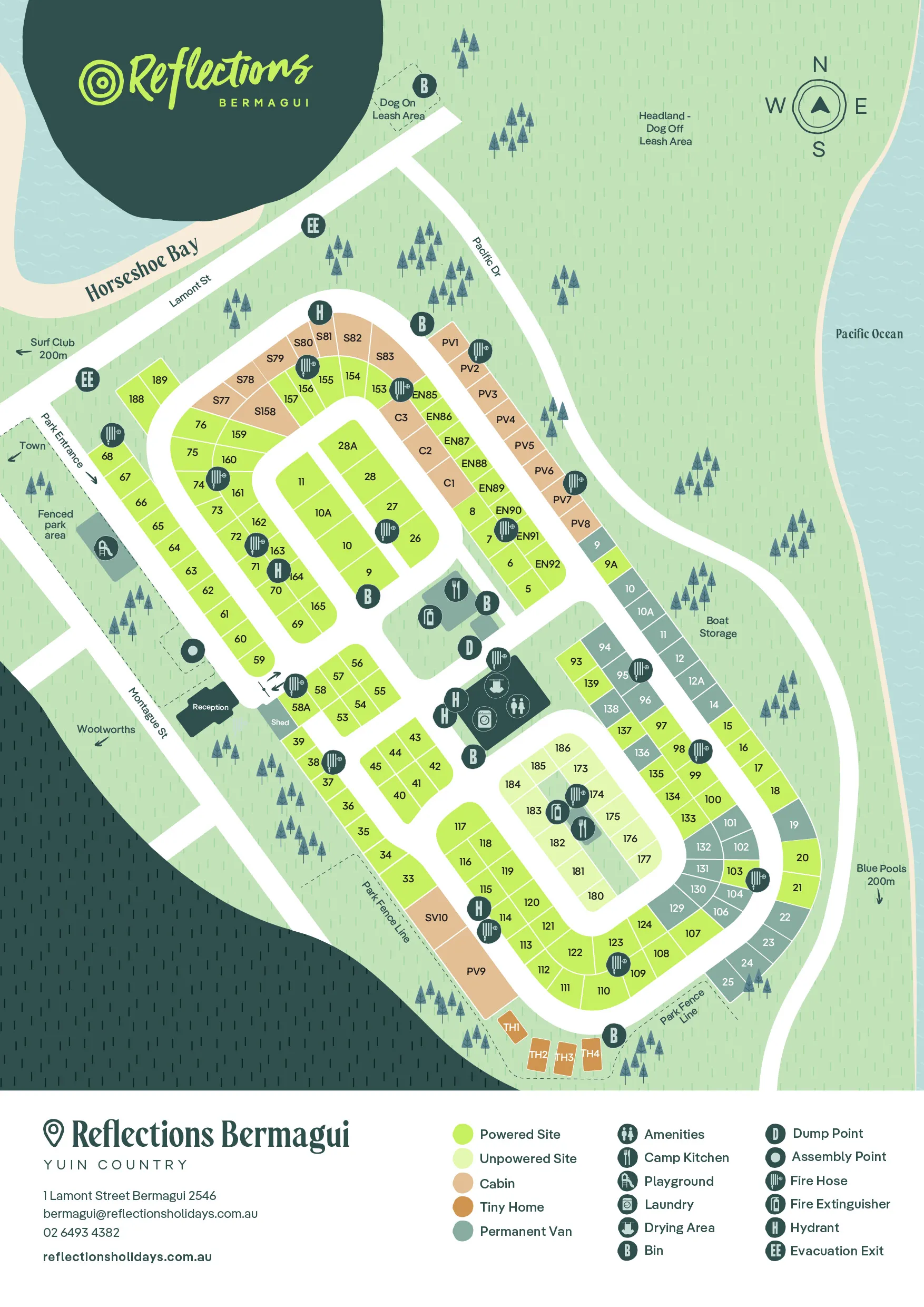 Reflections Holiday Parks Bermagui Park Map