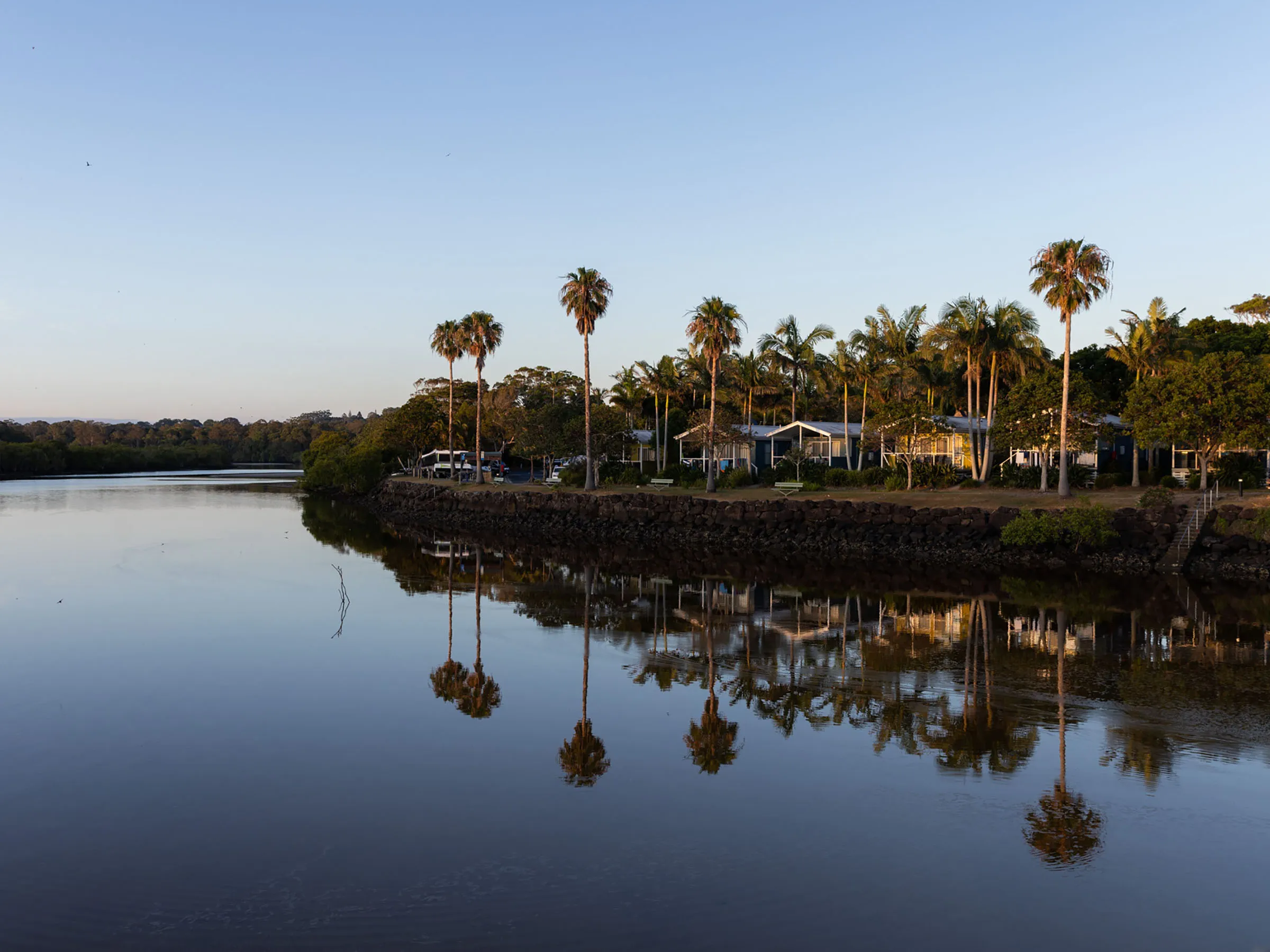 Reflections Holidays Brunswick Heads holiday & caravan park Simpsons creek view of park