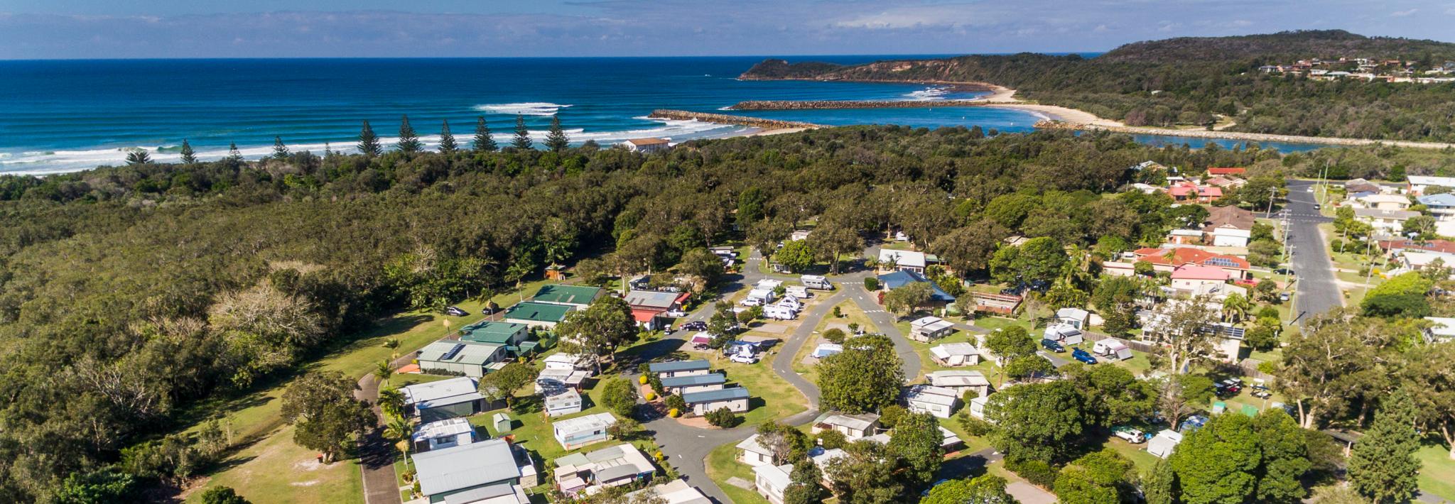 Reflections North-Haven holiday and caravan park wild life drone shot
