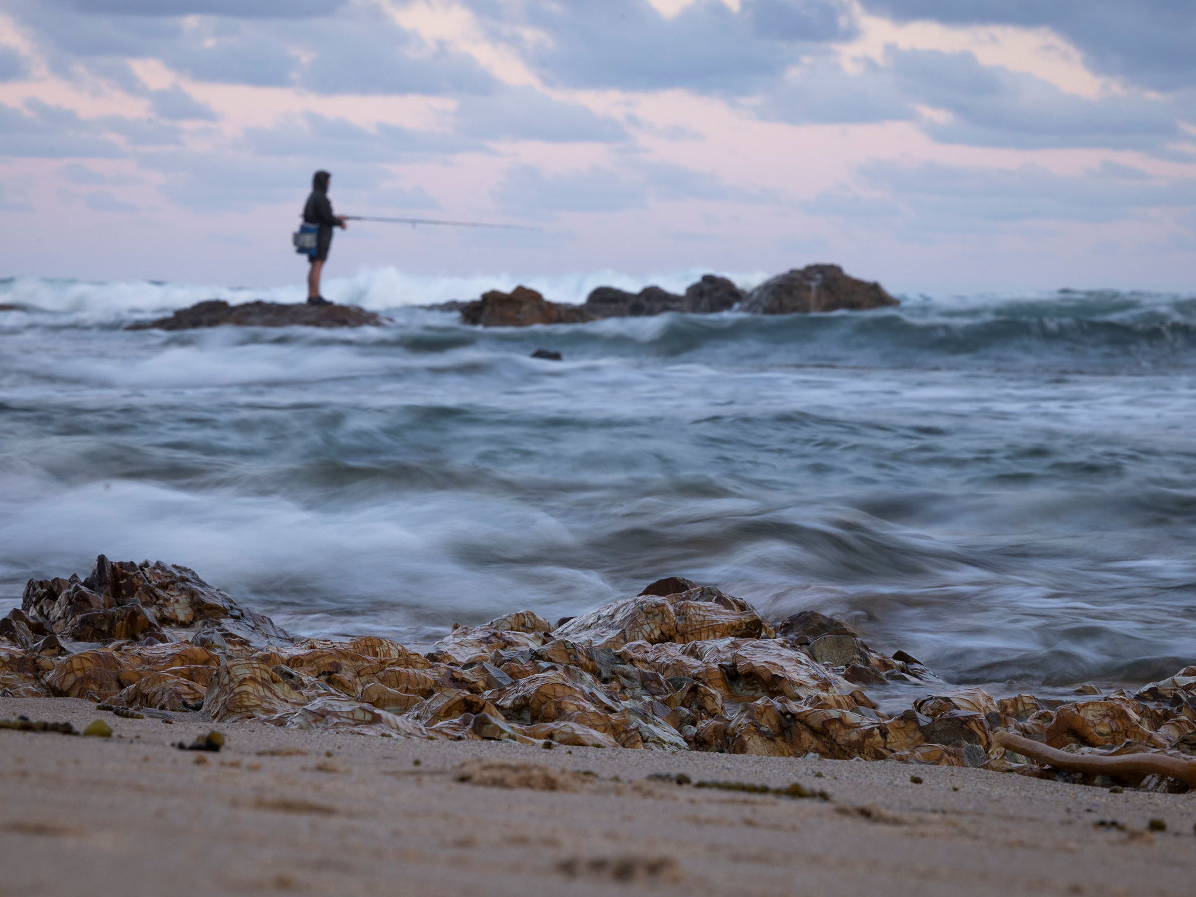 Rock fishing at Corndi Beach