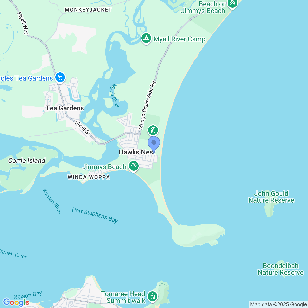 Hawks Nest Google Map Image