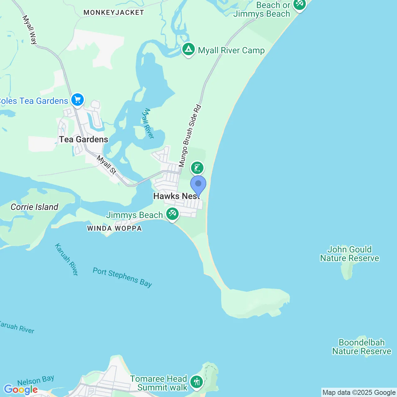 Hawks Nest Google Map Image
