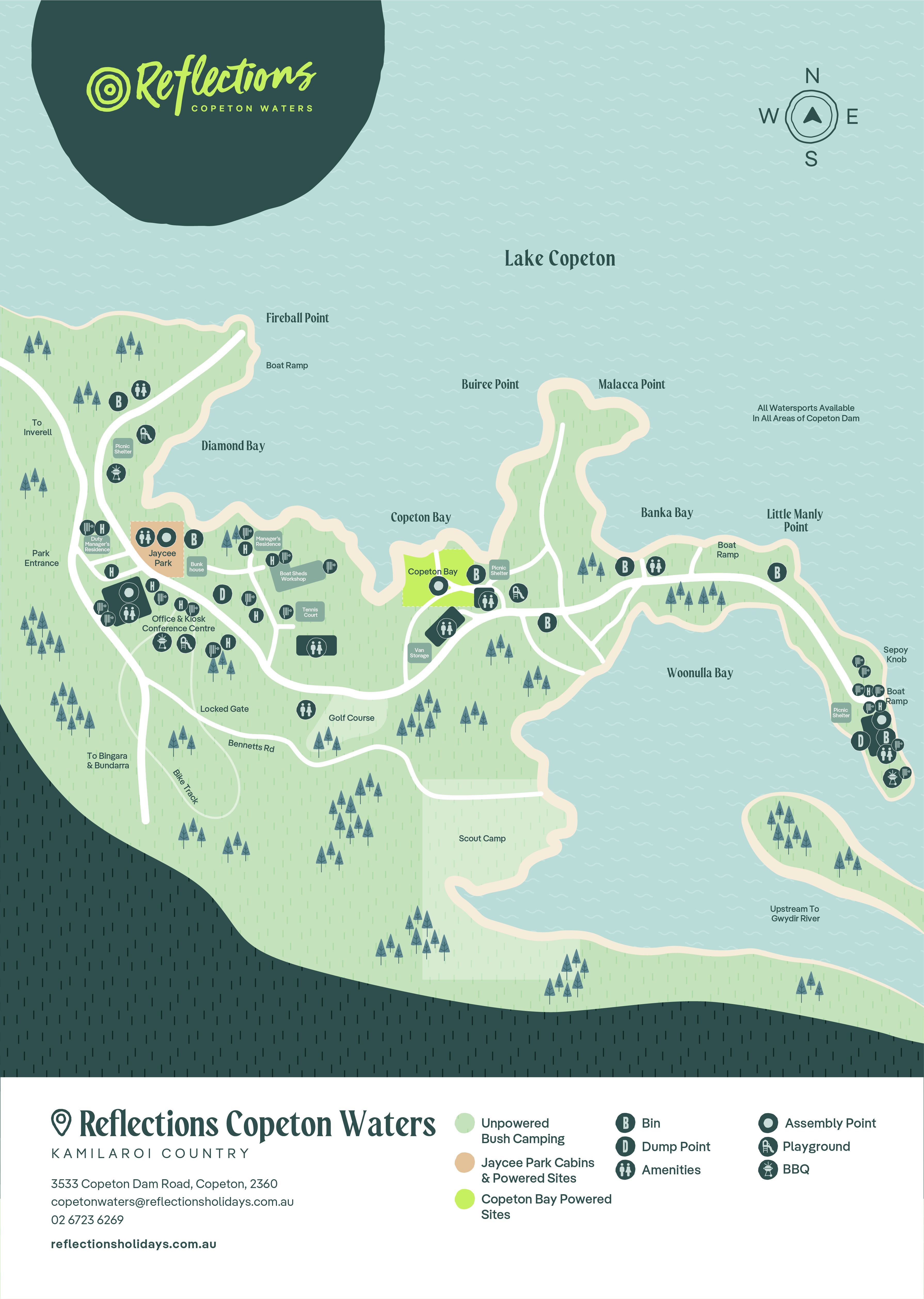 Reflections_Copeton-Waters-Holiday and caravan park_Map