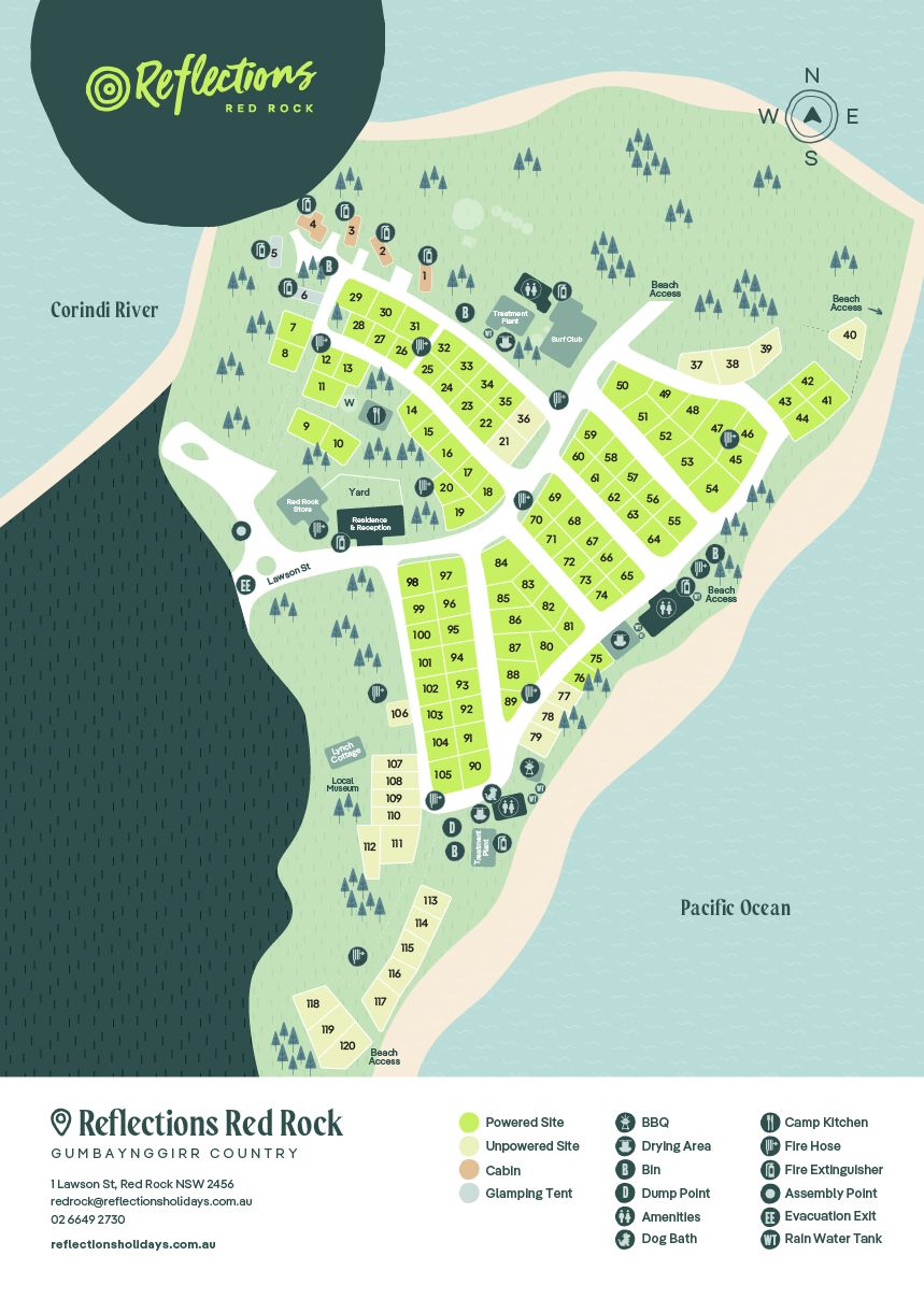 Reflections_Red-Rock_Holiday_and_caravan-park_Map