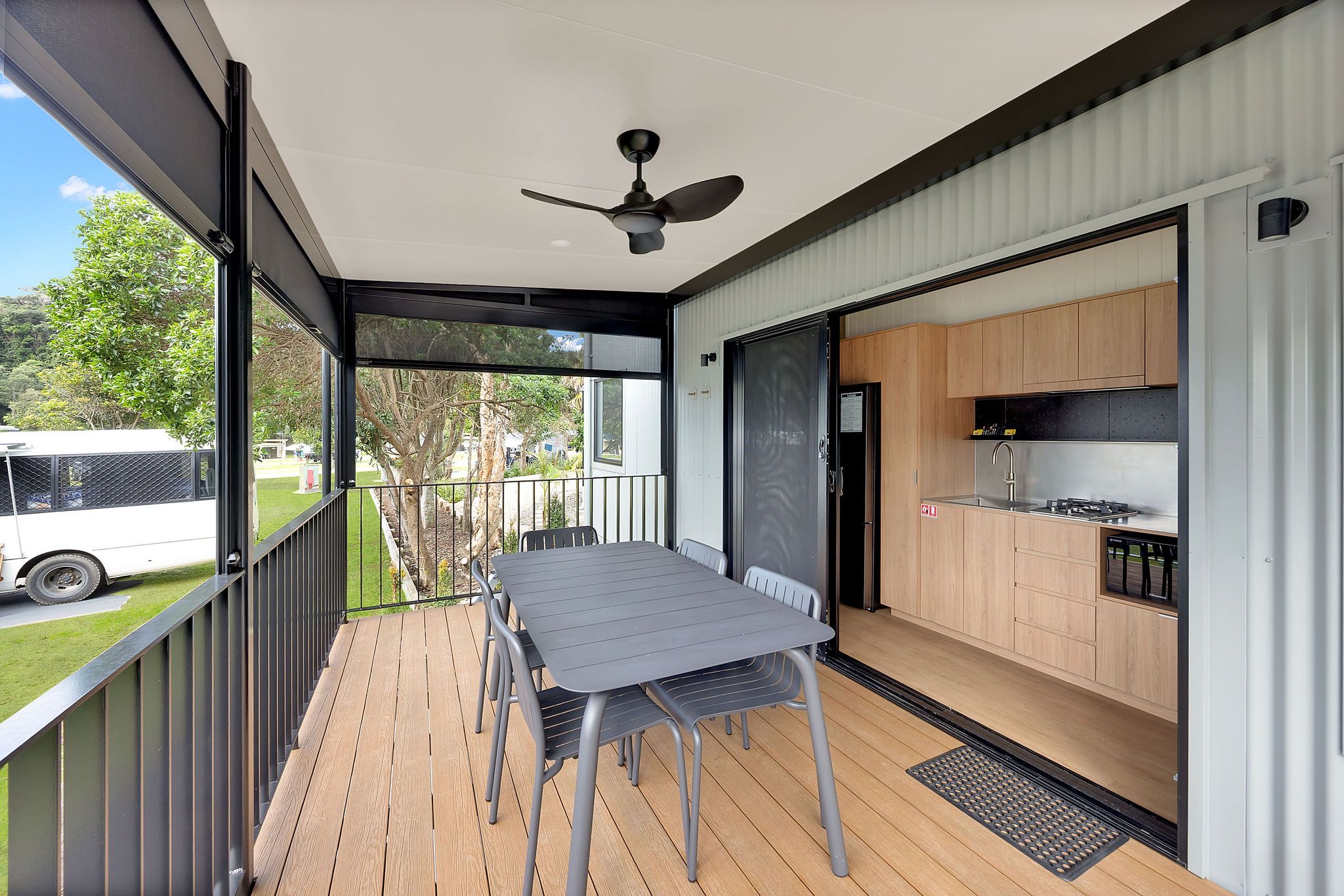 Seal Rocks tiny home deck