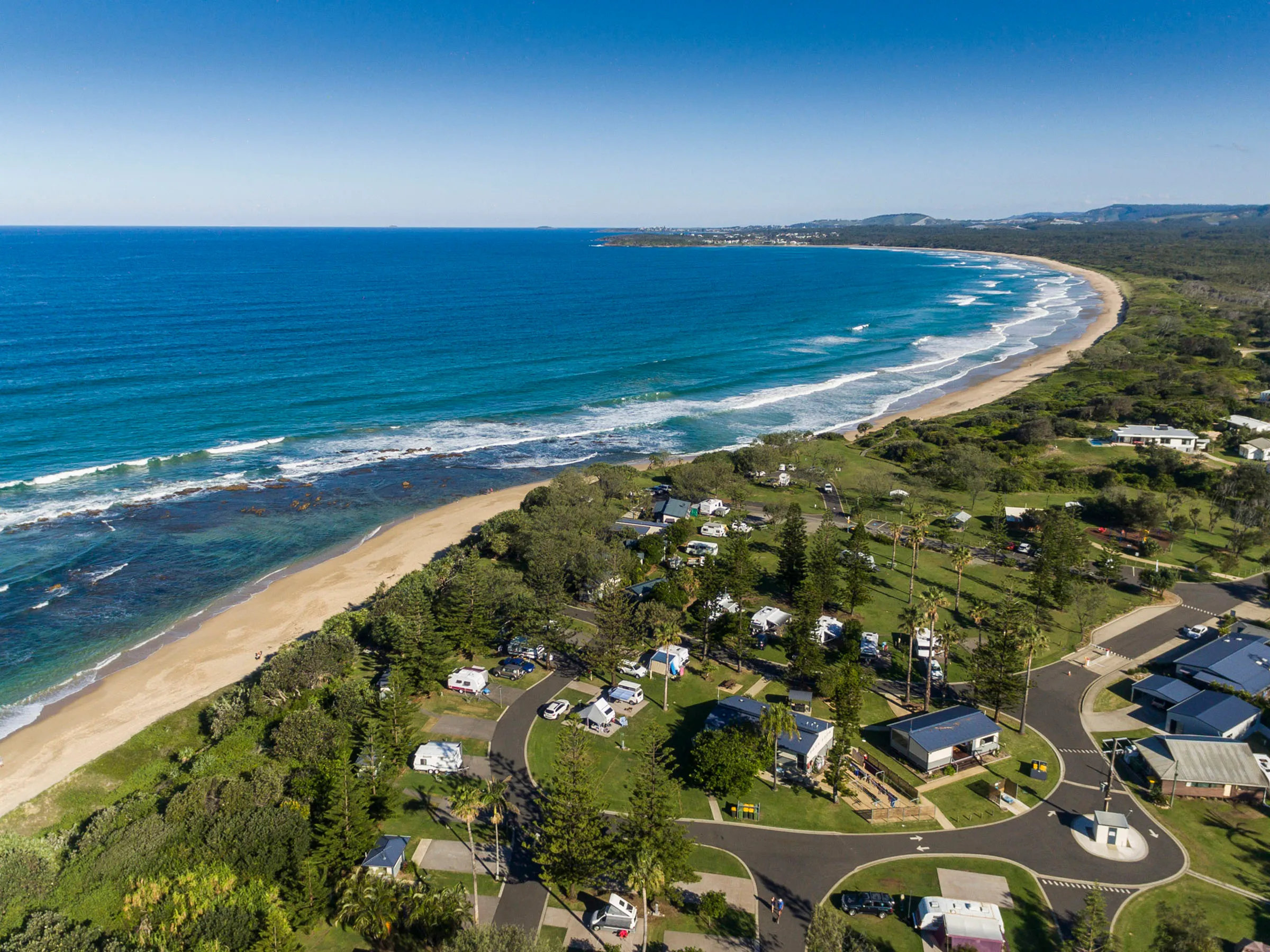 Reflections Corindi Beach aerial view