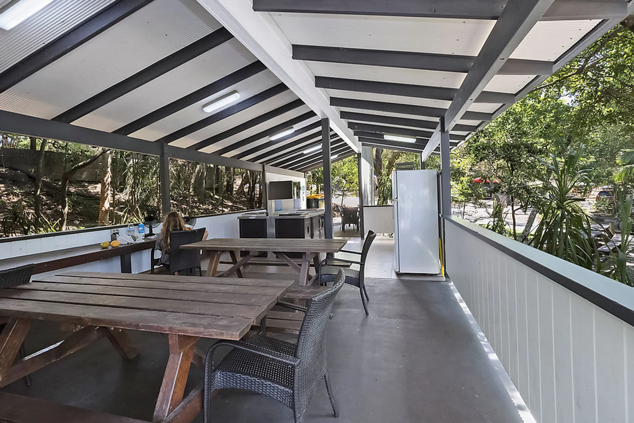 Reflections Byron Bay Central Camp kitchen 3 seated area