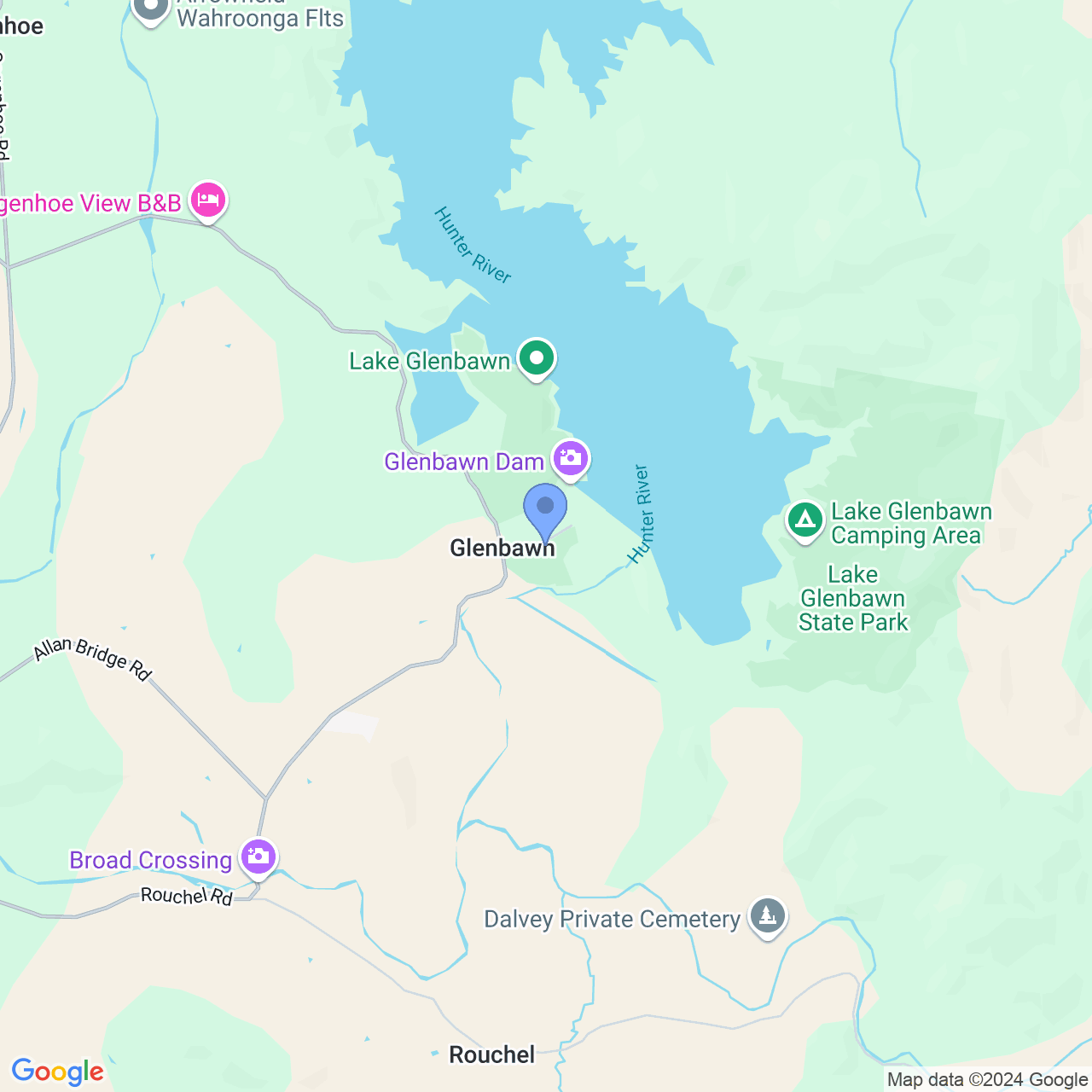 Lake Glenbawn Google Map Image