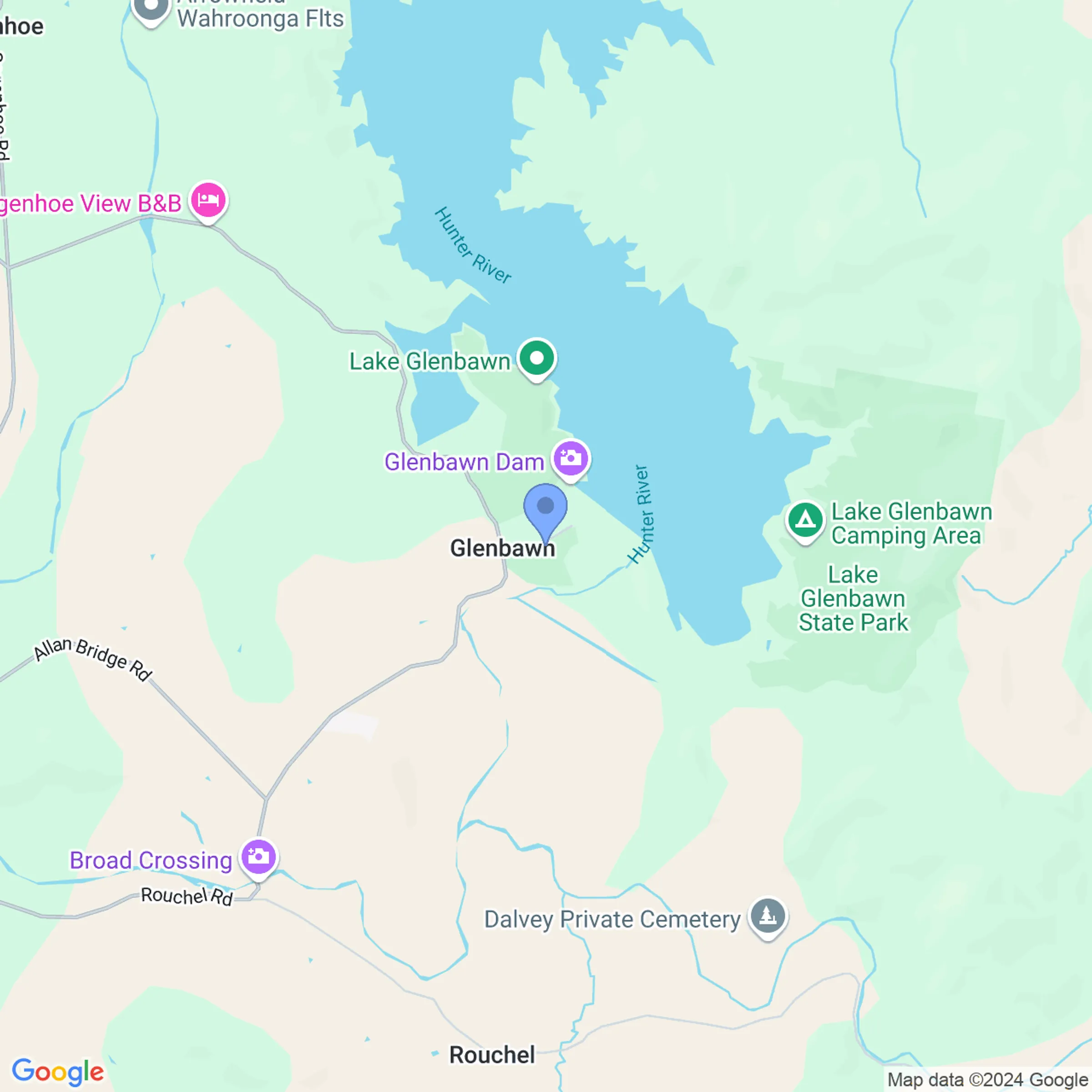 Lake Glenbawn Google Map Image