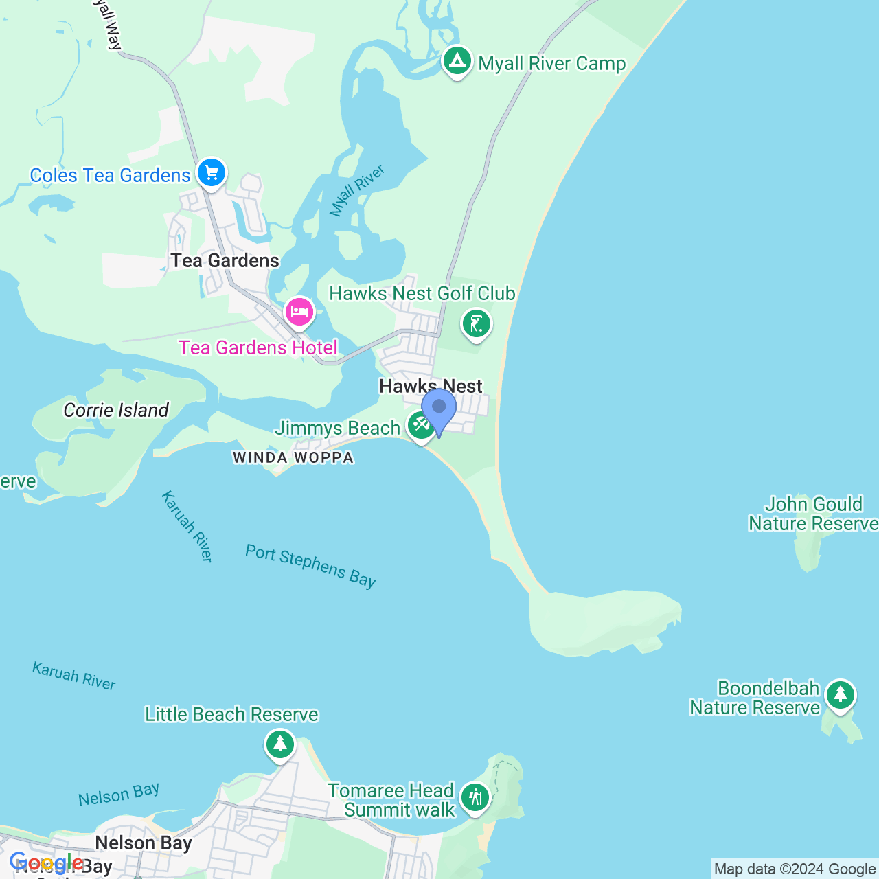 Jimmys Beach Google Map Image