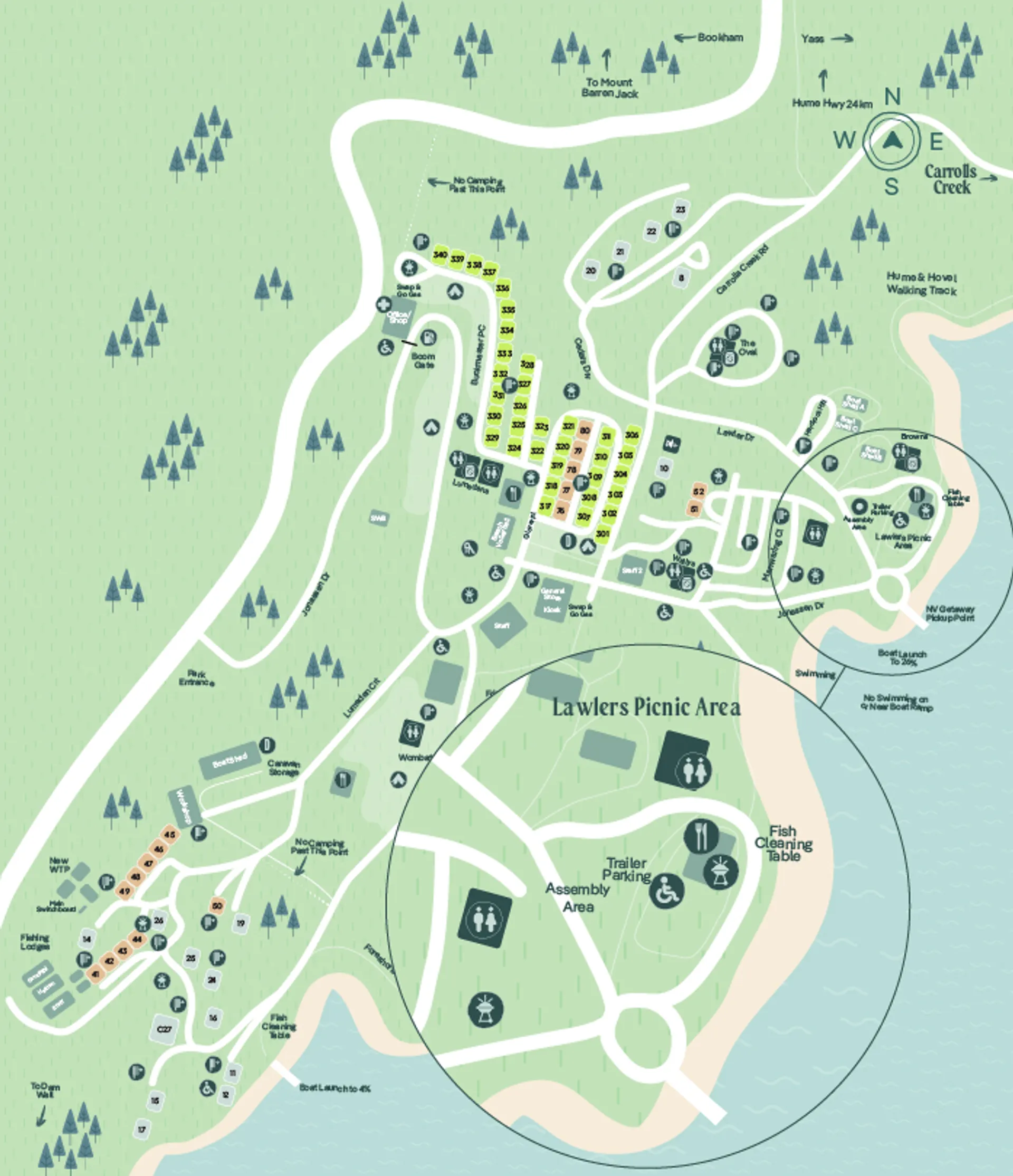 Lawlers Picnic Area - Burrinjuck Waters