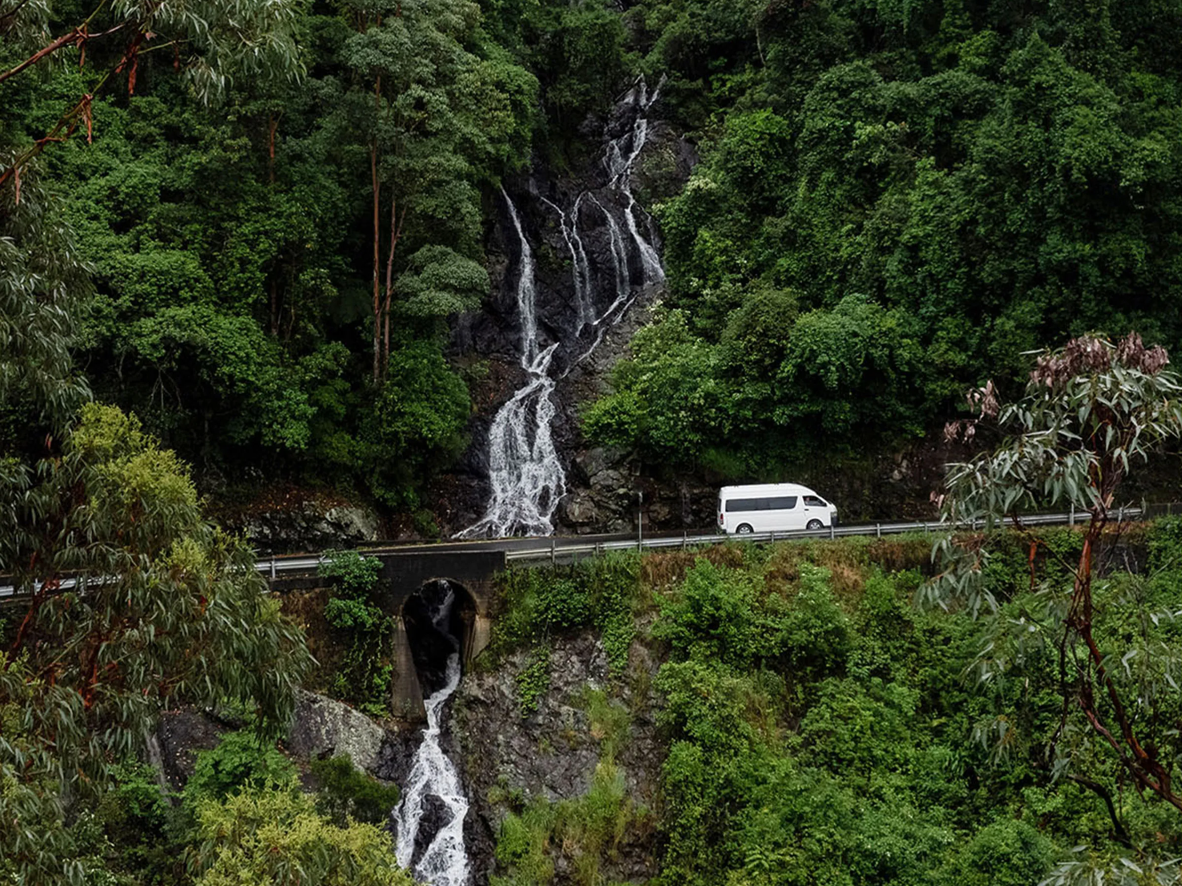 Reflections Mylestom holiday & caravan park Newwell Falls bridge and waterfall