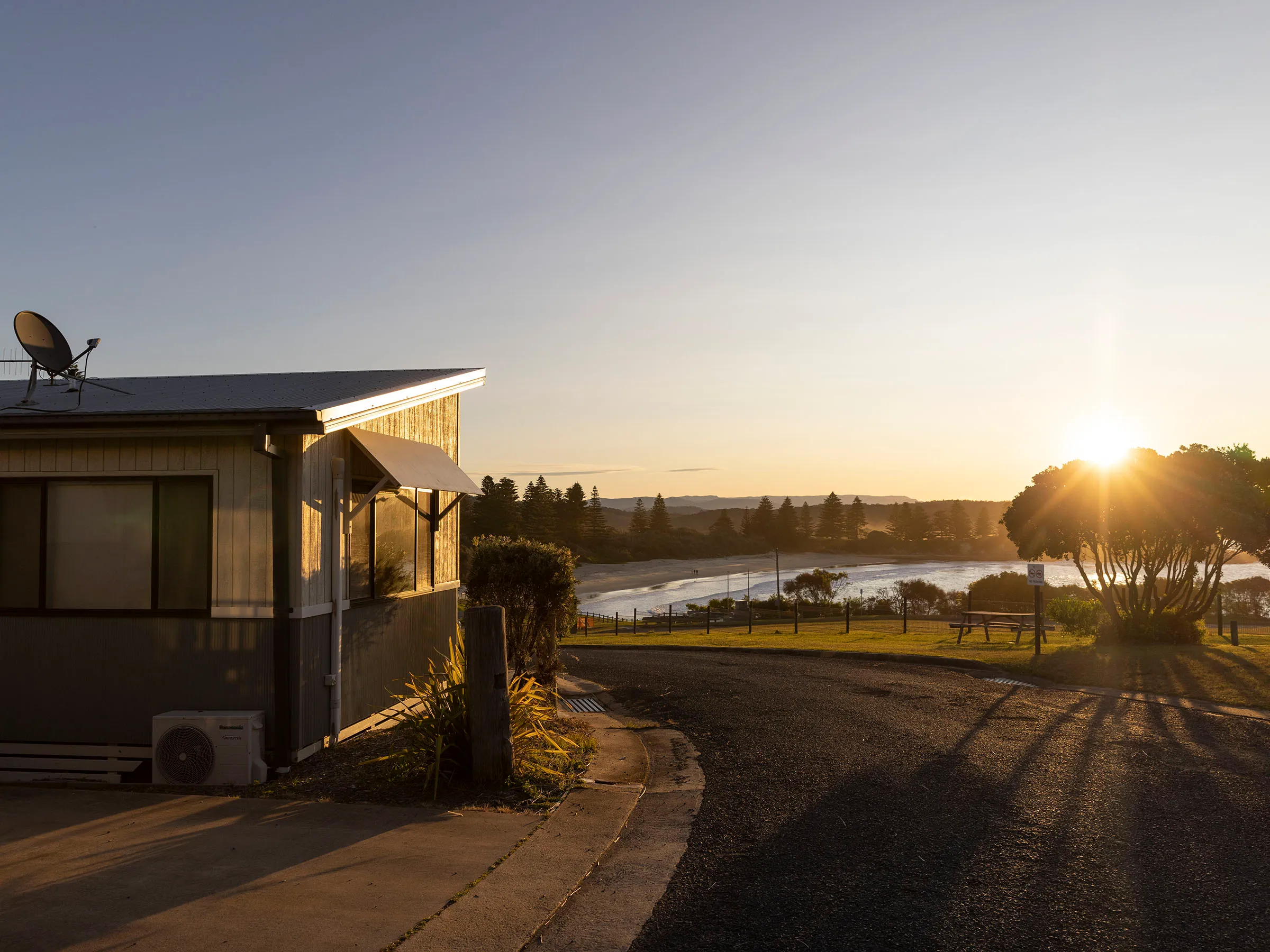 Reflections Holidays Bermagui holiday & caravan park sunrise view over looking Shelly Beach