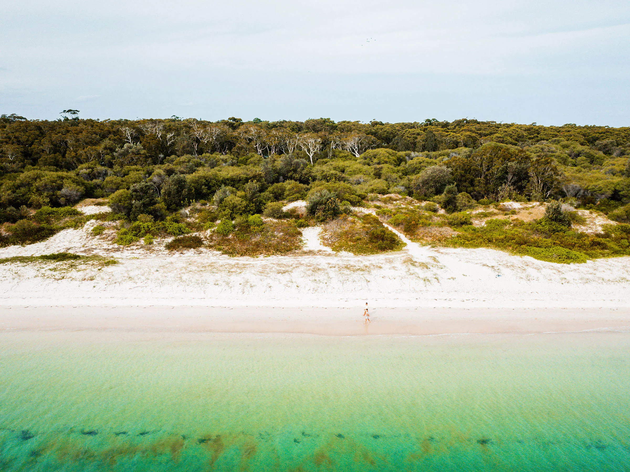 Reflections Holidays Jimmys Beach holiday & caravan park Jimmys Beach drone shot looking at the beach