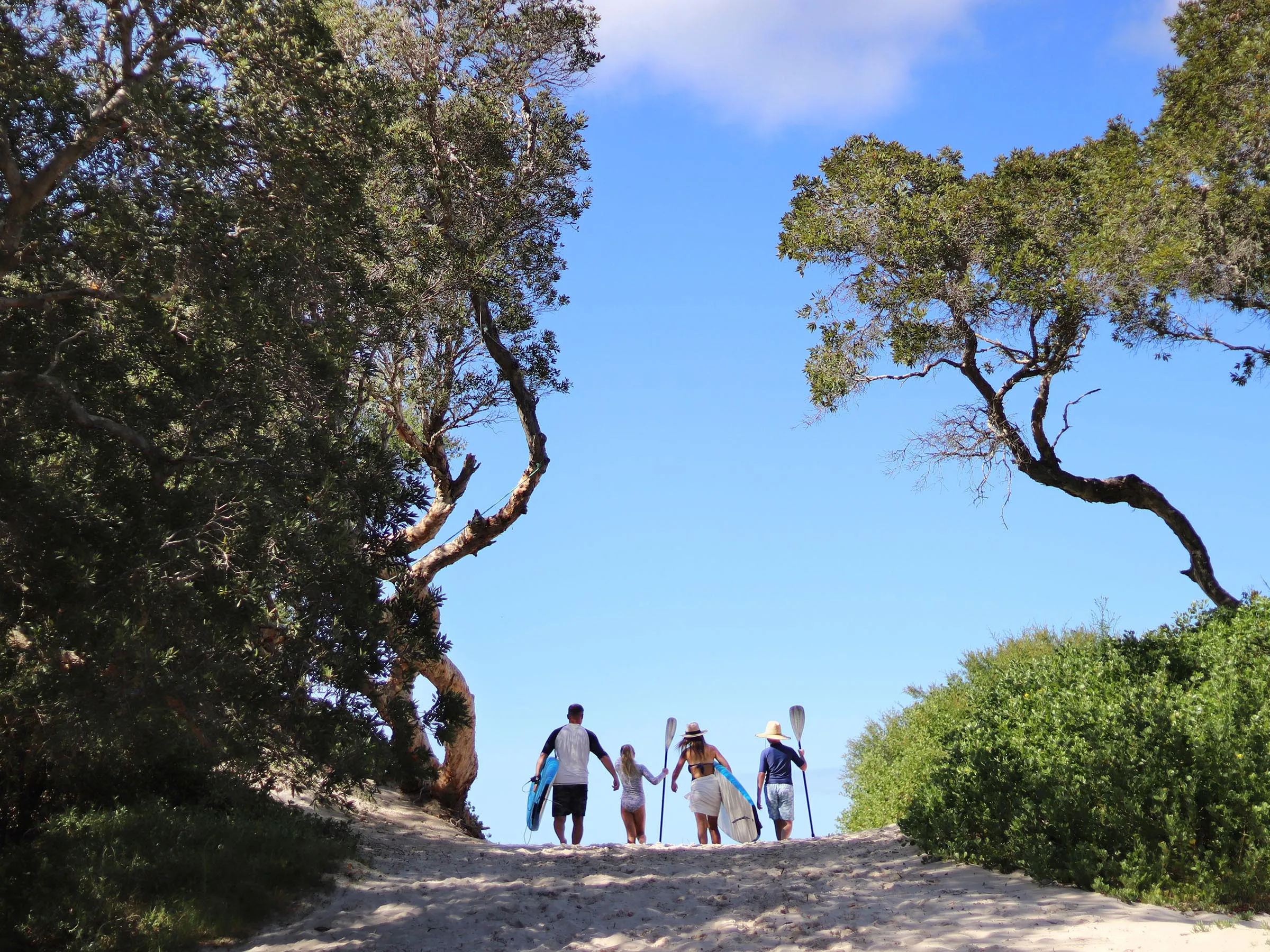 Reflections Holidays Jimmys Beach holiday & caravan park family walking to the beach