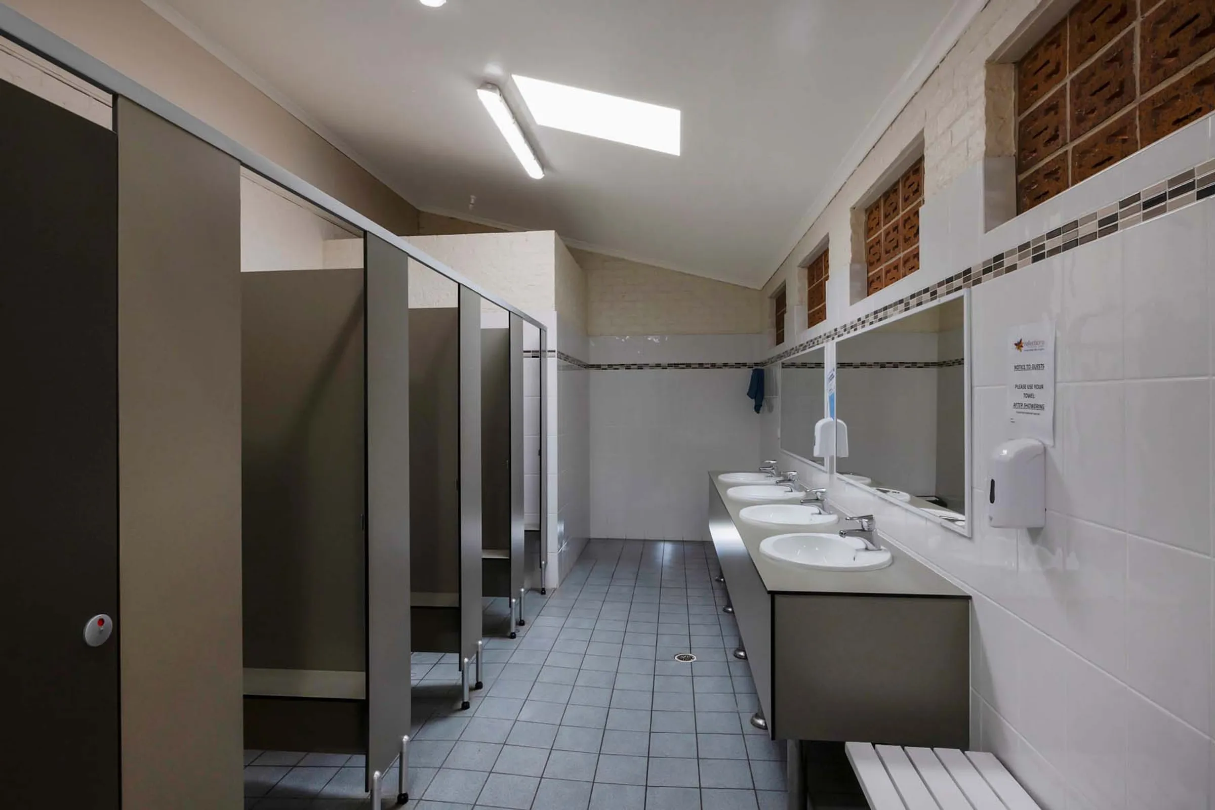 Evans Head Campground shower amenities and bathroom block