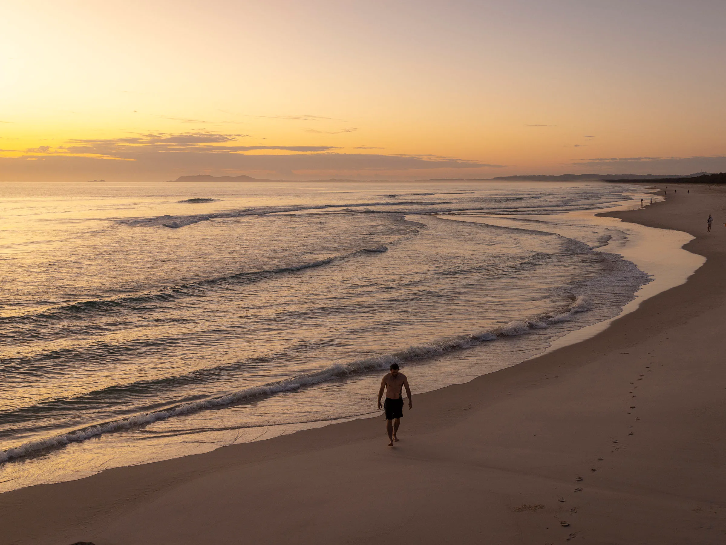 Reflections Holidays Massy Greene holiday & caravan park sunrise walk on Brunswick Head Main Beach