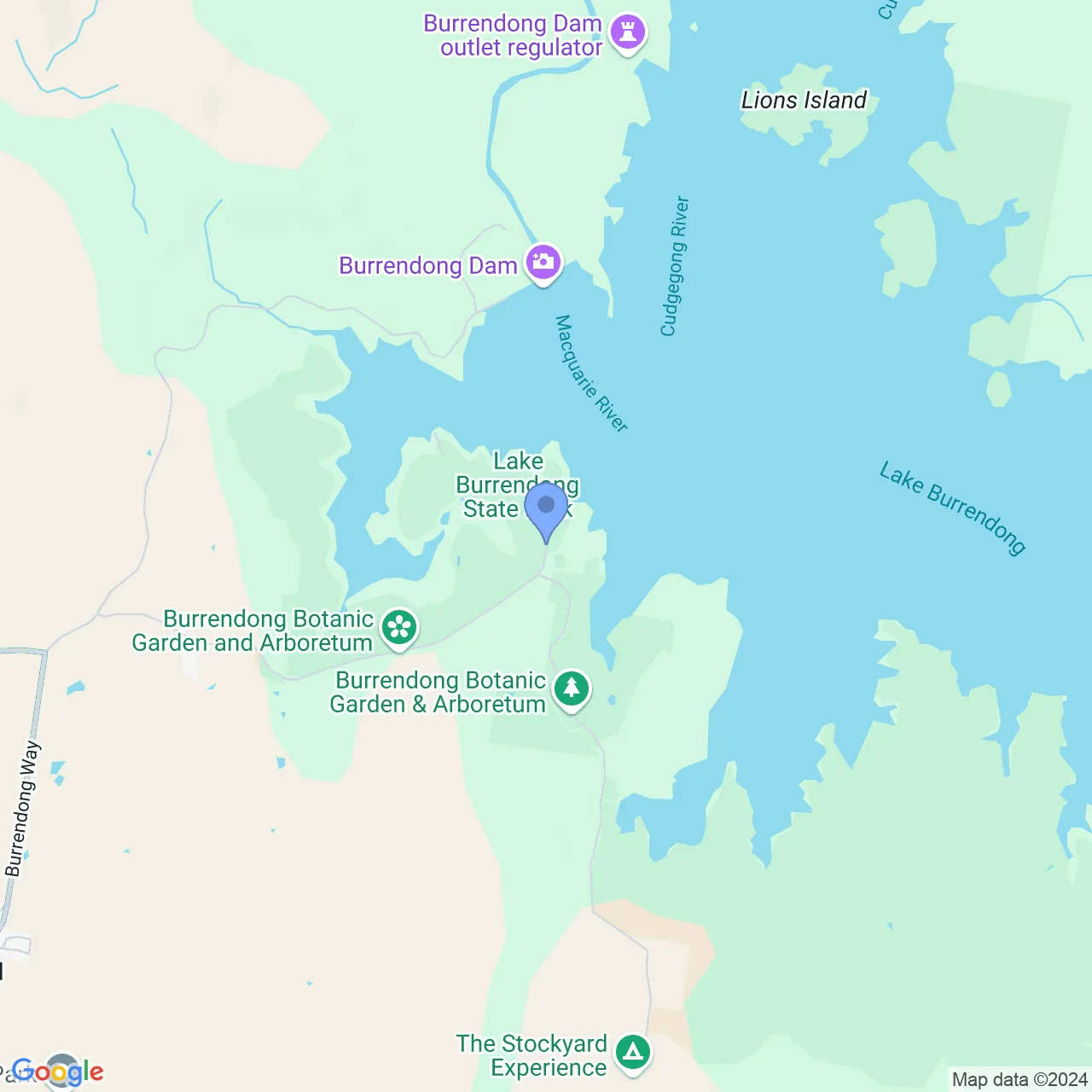 Lake Burrendong Google Map Image