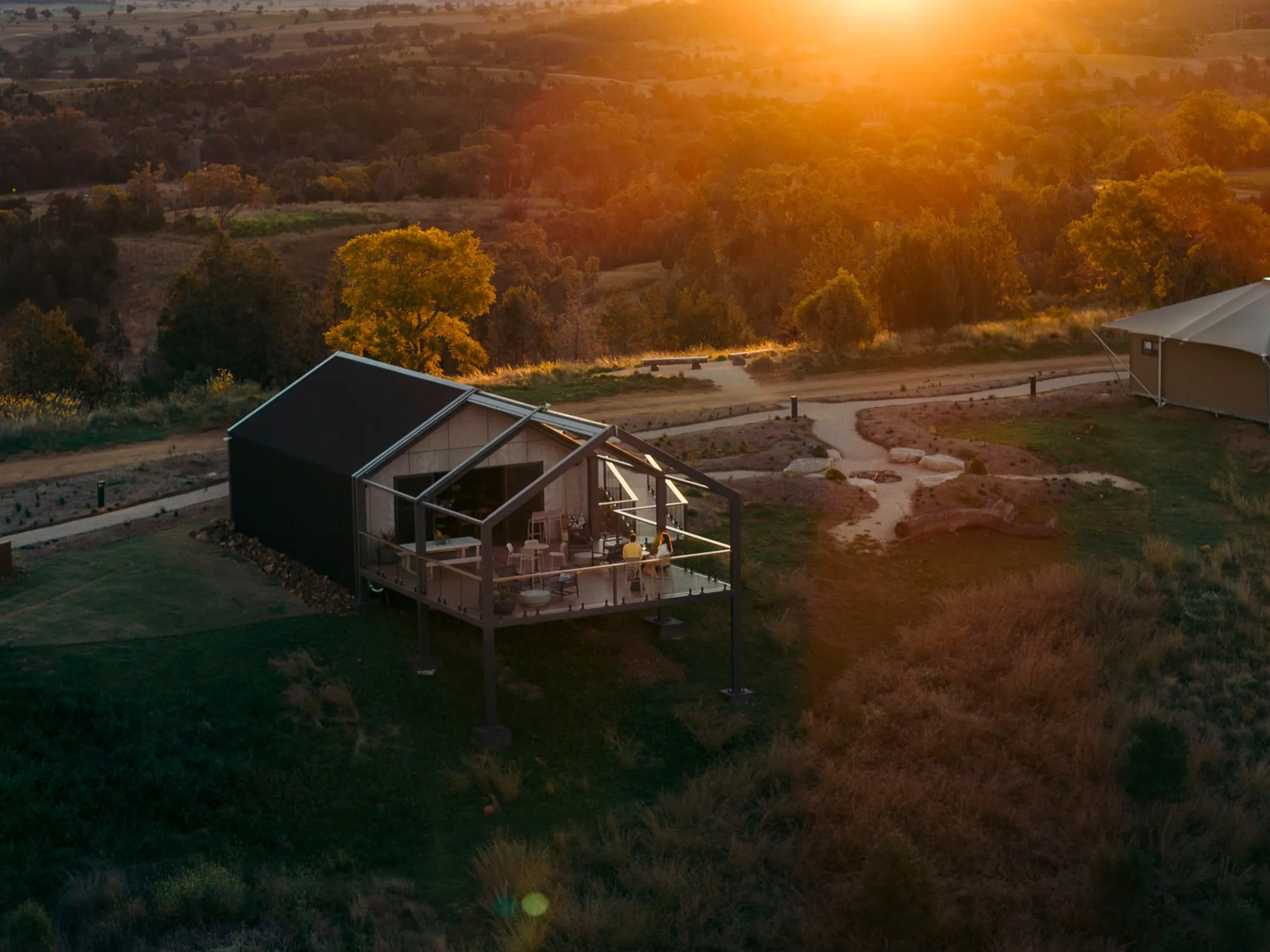 Aerial view looking back on the Gilay Lounge