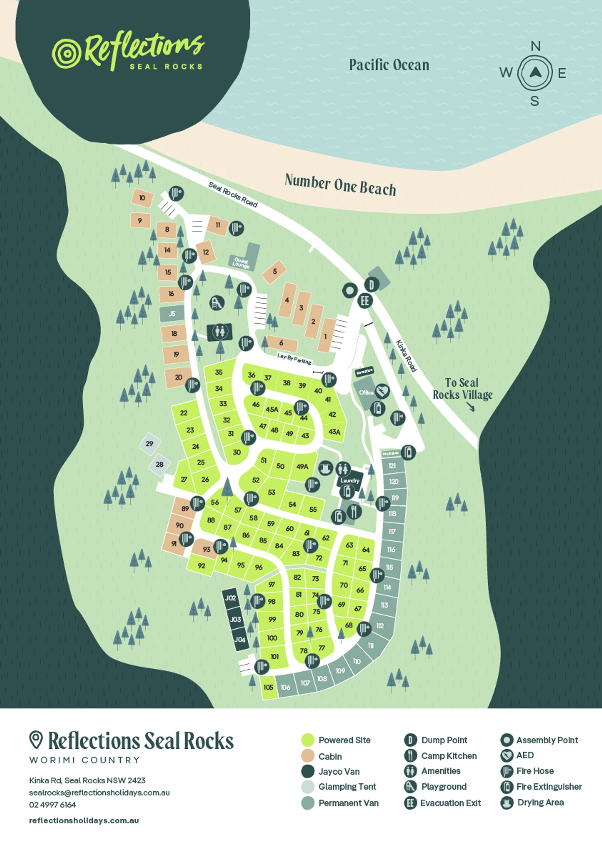 Standard Powered Camping Sites | Seal Rocks Caravan & Holiday Park ...