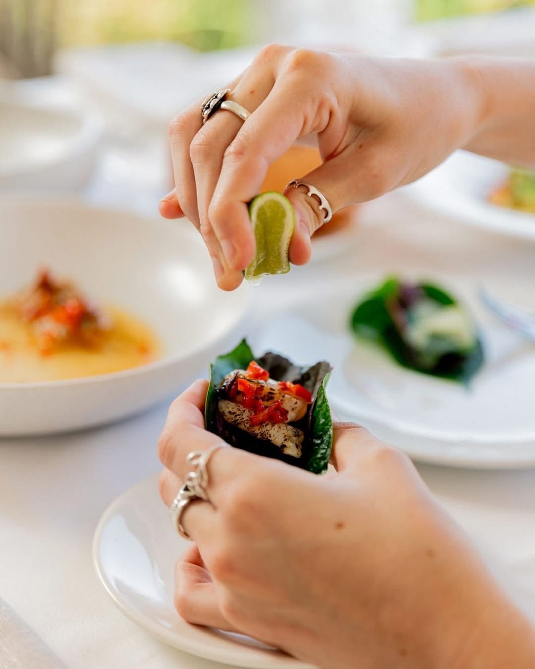 Fresh seafood bites at Beach Byron Bay
