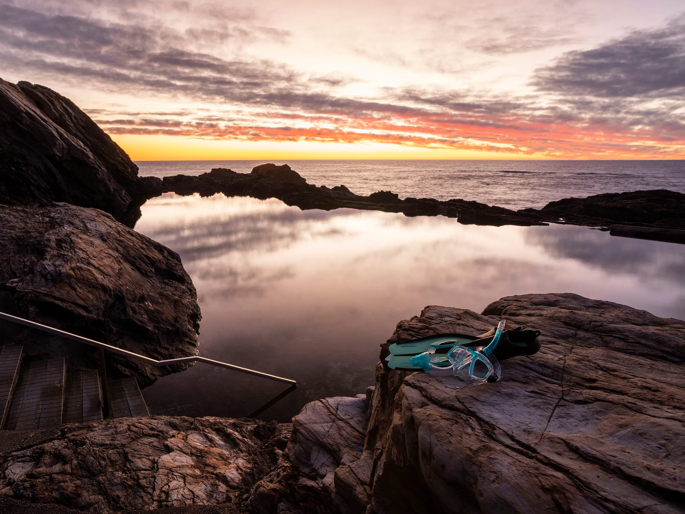 Reflections Holidays Bermagui holiday & caravan park blue pool sunrise