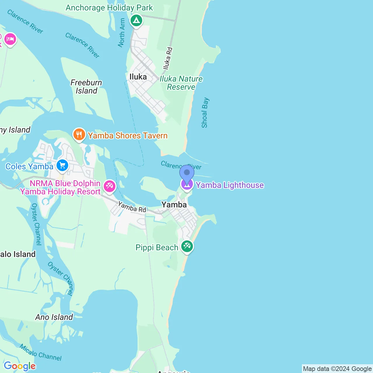 Yamba Lighthouse Google Map Image