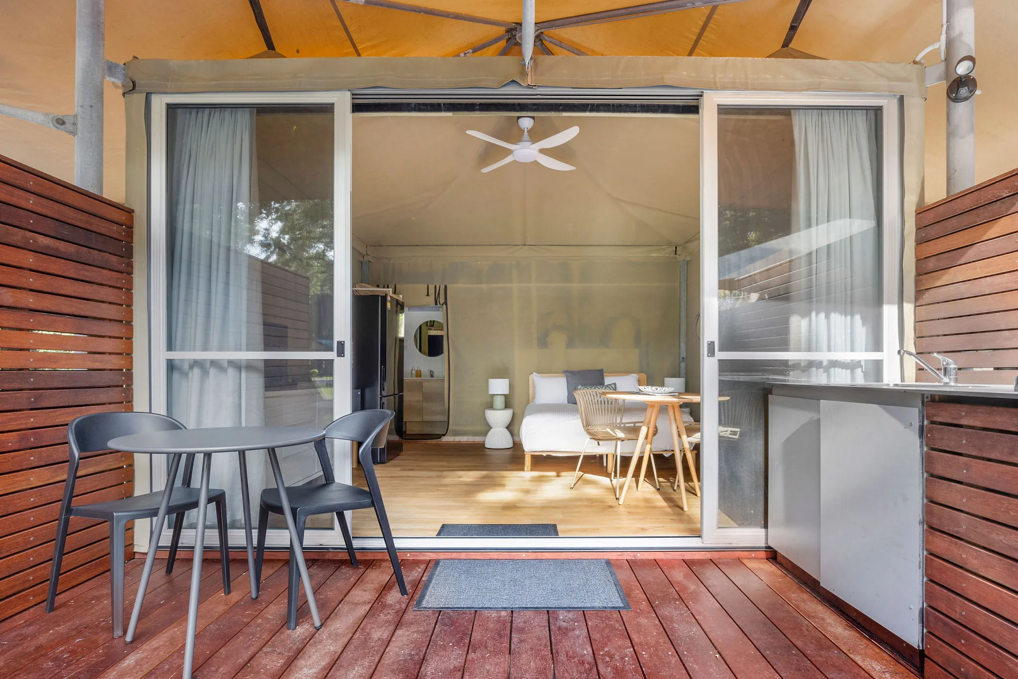 North Haven glamping interior view