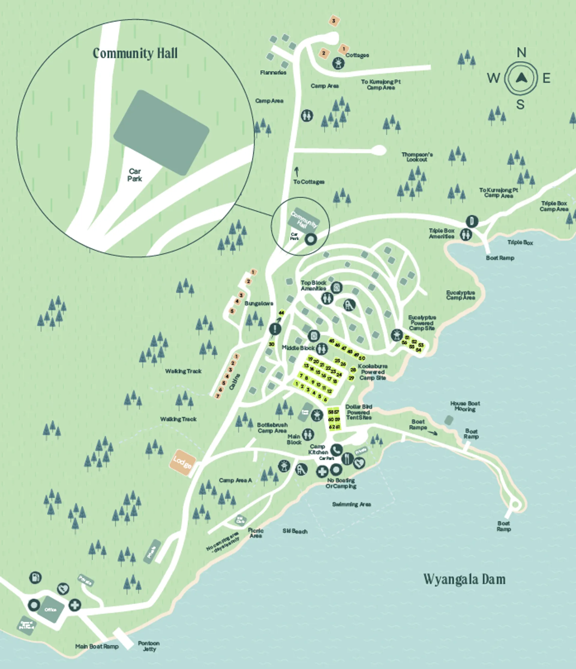Wyangala Waters Community Hall Map