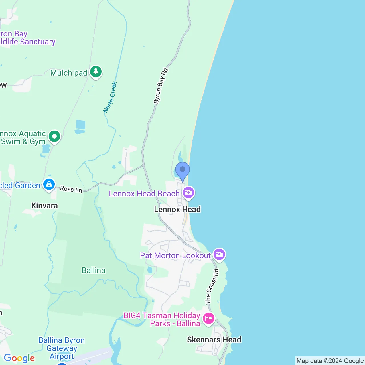 Lennox Head Google Map Image