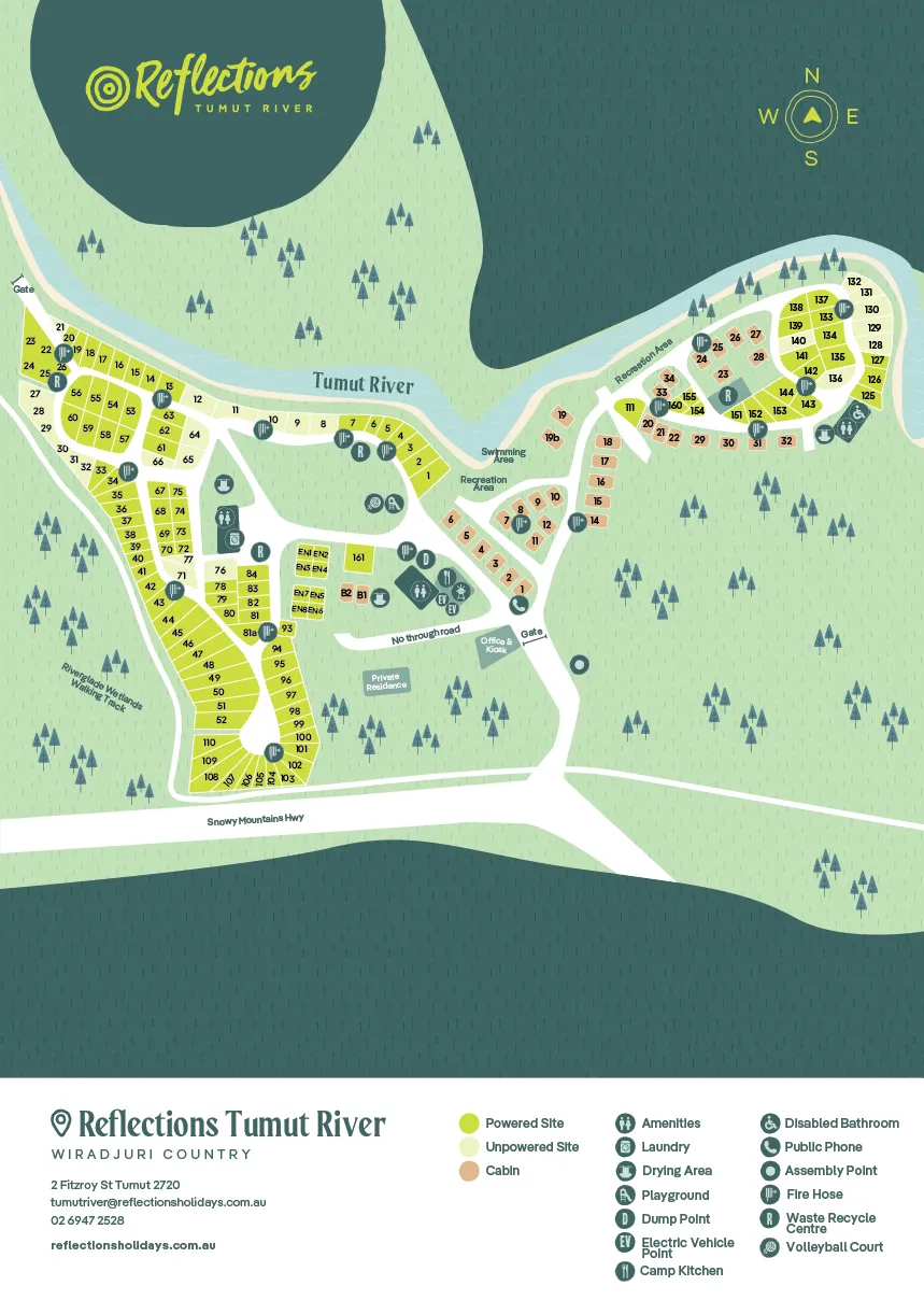 Reflections Tumut River - park map