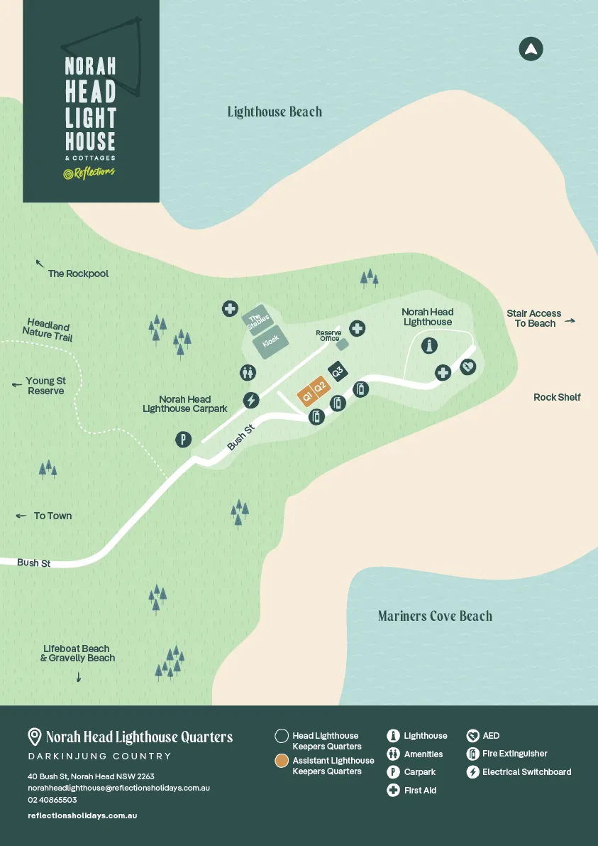 Location map | Norah Head Lighthouse & Cottages | Reflections Holidays