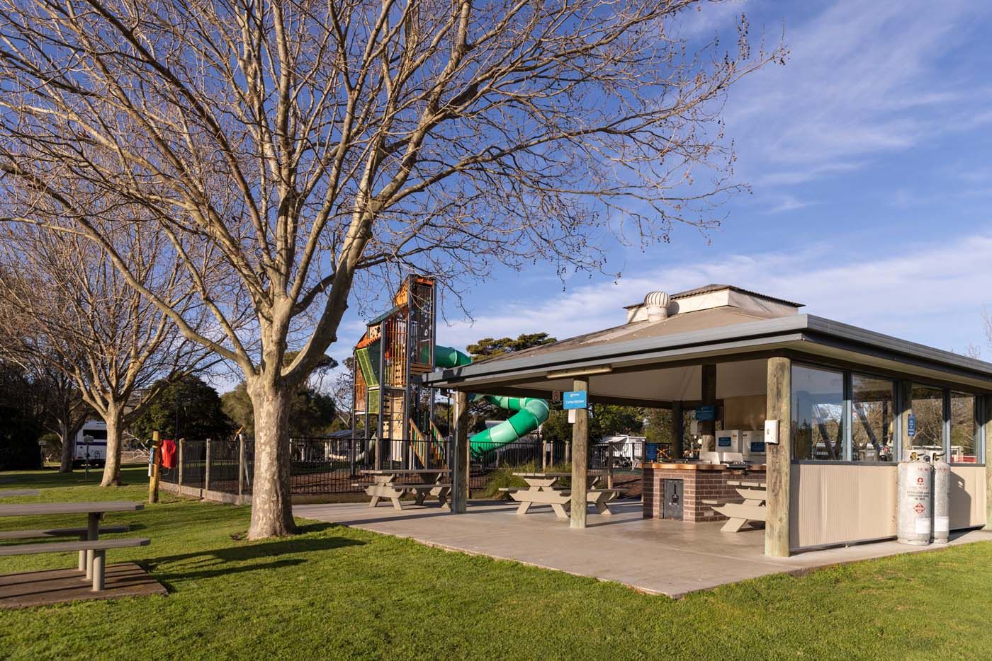 Eden camp kitchen and playground