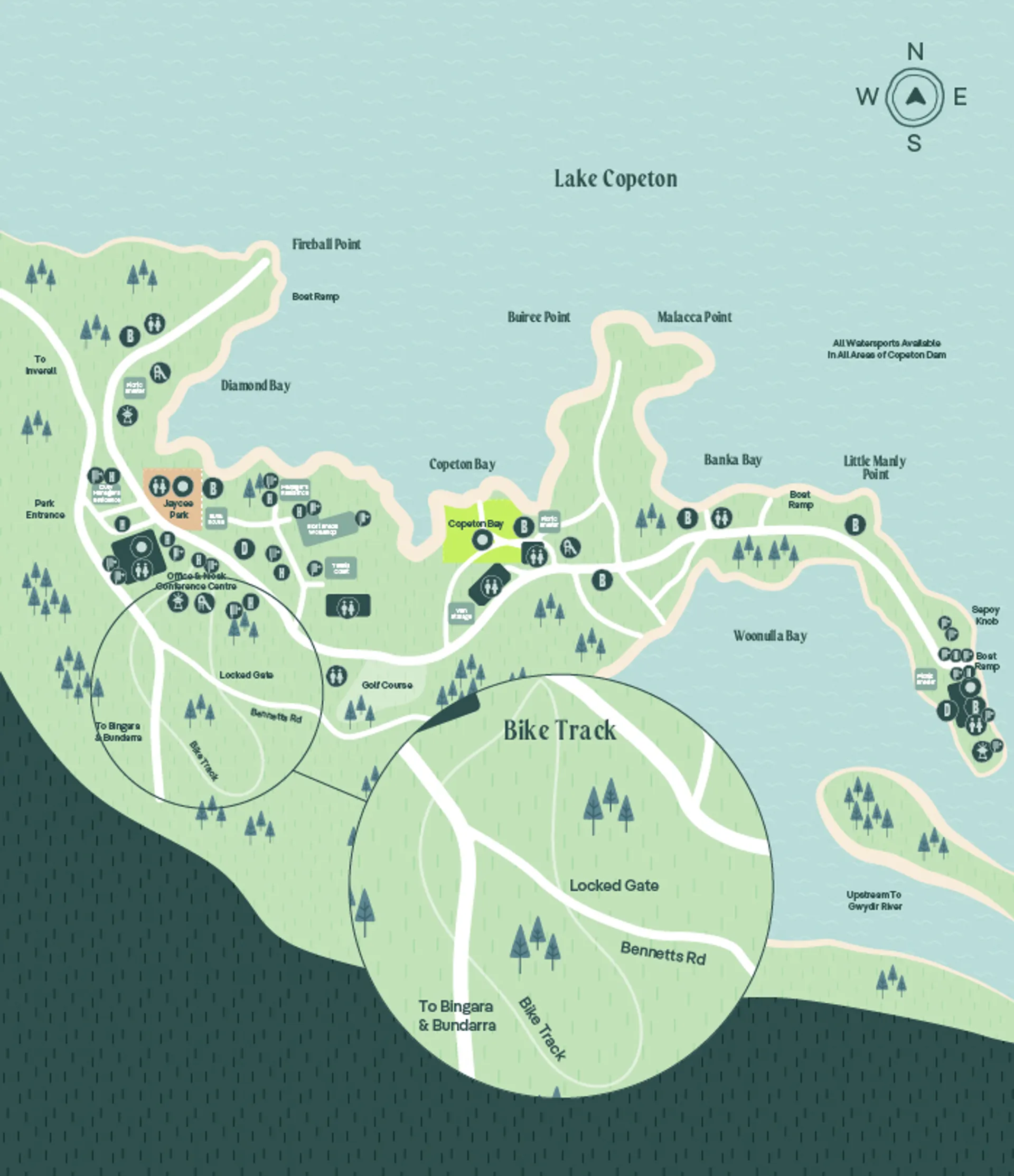 Copeton Waters Bike Track Location Map