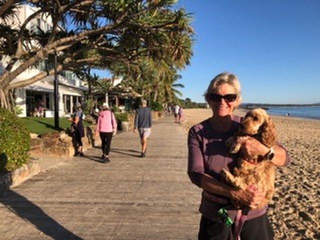 Karen and Daisy at Noosa Main Beach