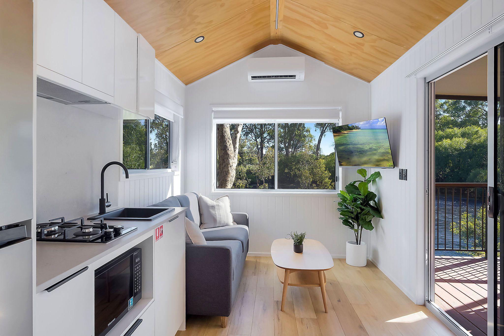 Tumut river tiny homes  - open plan living