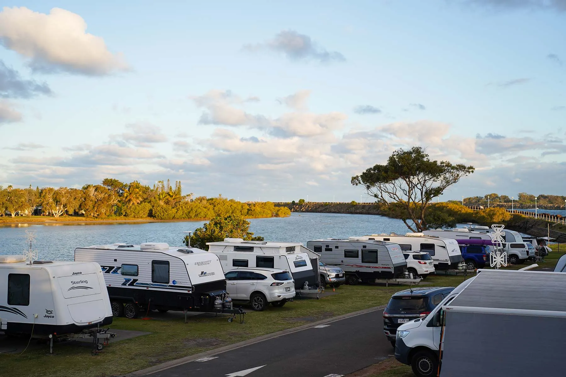 Shaws Bay caravan riverside